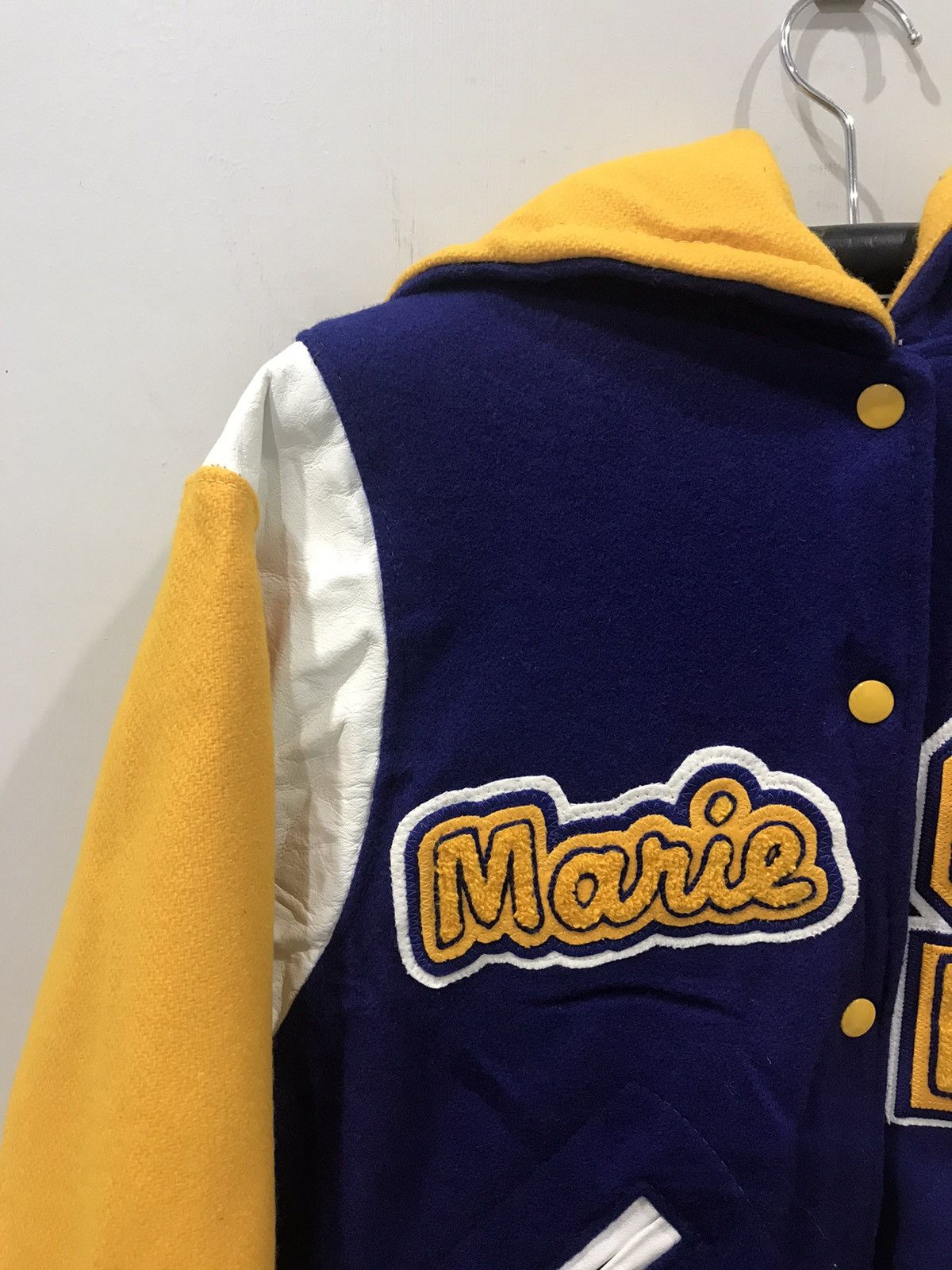 MLB × Vintage Rare ink inc Full Patches Spell Out Hoodie Varsity Jacket Size ONE SIZE - 3 Thumbnail
