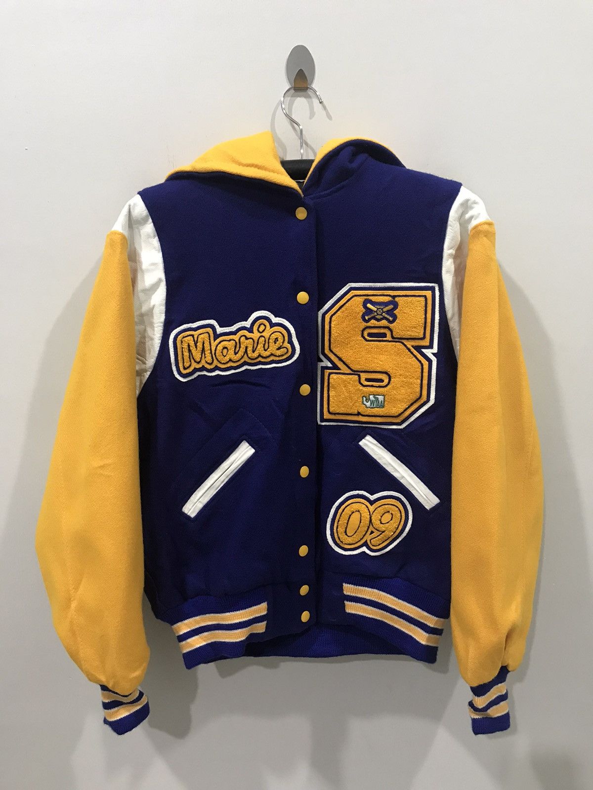 MLB × Vintage Rare ink inc Full Patches Spell Out Hoodie Varsity Jacket Size ONE SIZE - 1 Thumbnail