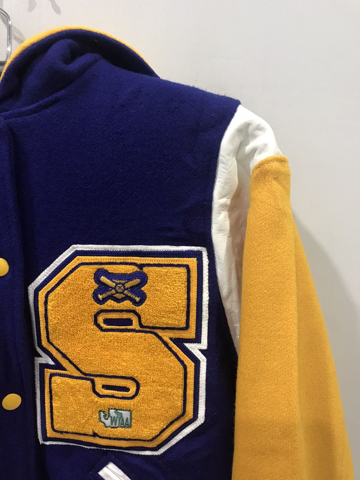 MLB × Vintage Rare ink inc Full Patches Spell Out Hoodie Varsity Jacket Size ONE SIZE - 2 Thumbnail