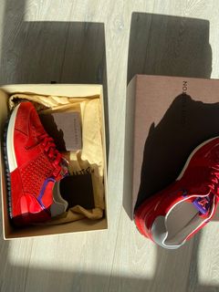 LOUIS VUITTON x SUPREME ✓Men's Red Leather Run Away Sneakers Sz LV7  Brand New✓