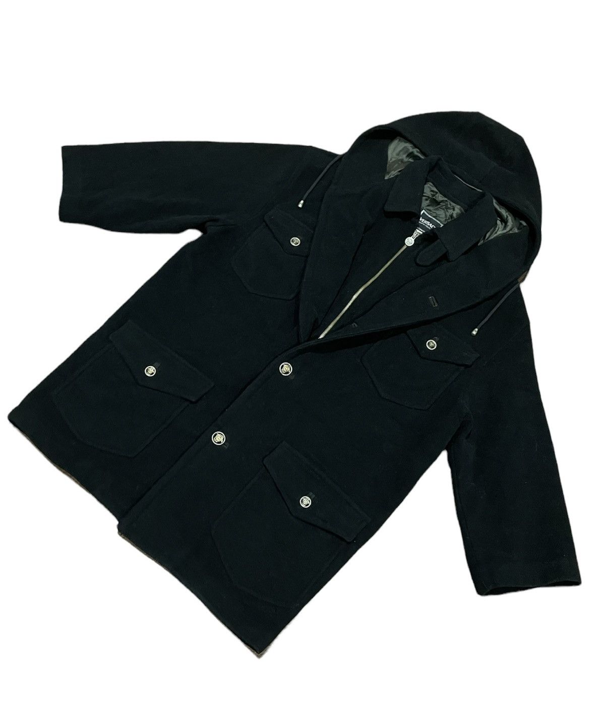 Versace VTG Versace Men Wool Hooded Medusa Button 4 Pocket Jacket Size US L / EU 52-54 / 3 - 4 Thumbnail