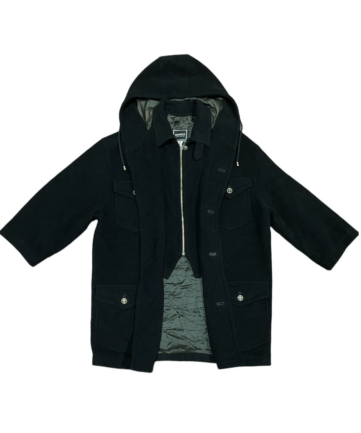 Versace VTG Versace Men Wool Hooded Medusa Button 4 Pocket Jacket Size US L / EU 52-54 / 3 - 2 Thumbnail