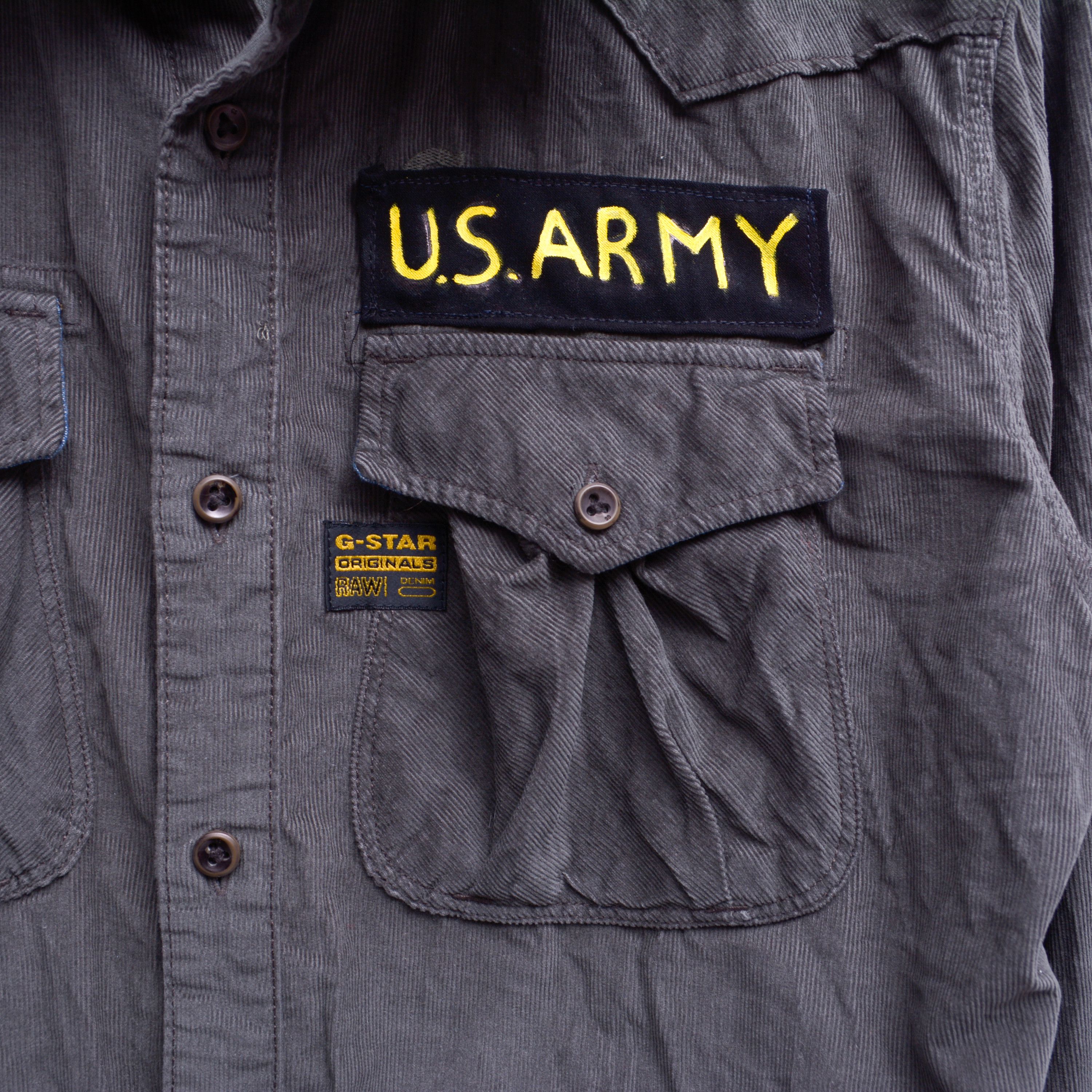 G-Star Co Western Shirt Casual US Army Long Sleeve Corduroy Cords Size US L / EU 52-54 / 3 - 4 Thumbnail