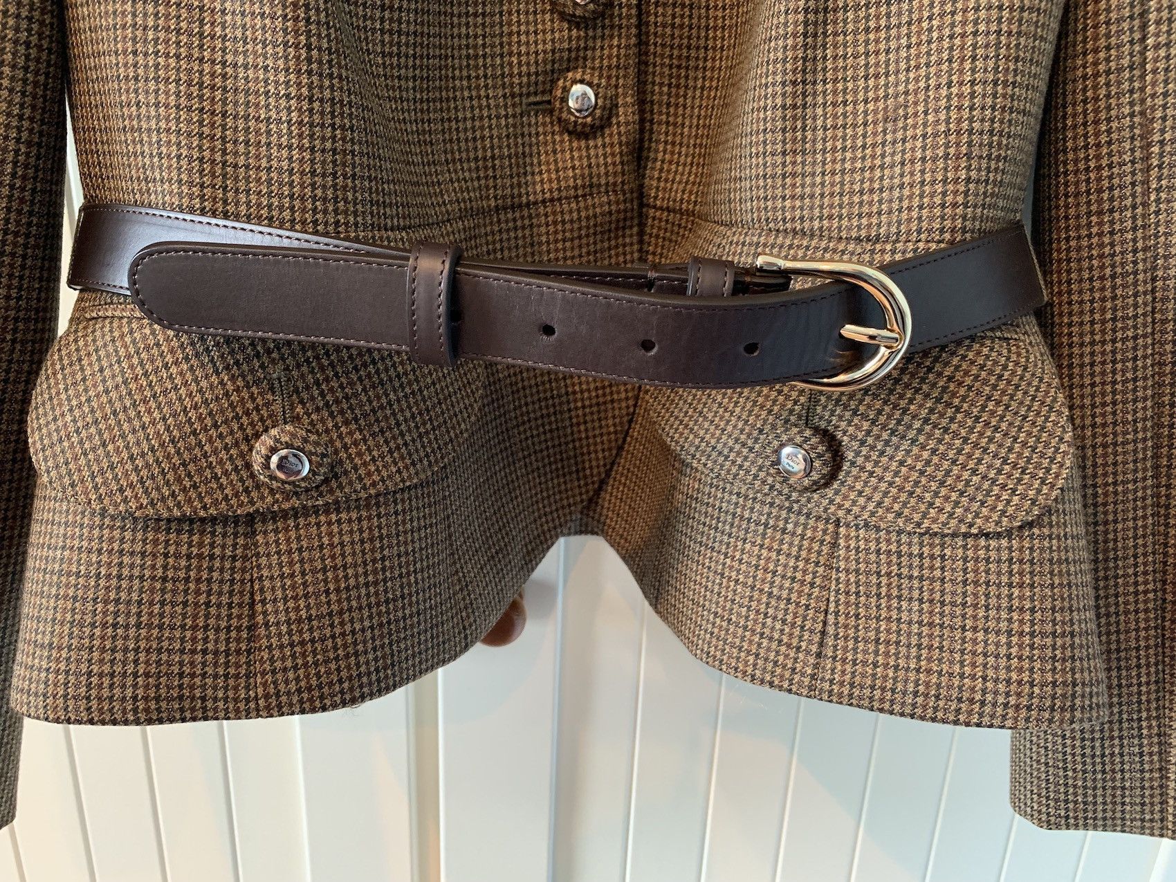 Dior FW'16 Suit Belted in Houndstooth Tweed Size 36R - 4 Thumbnail