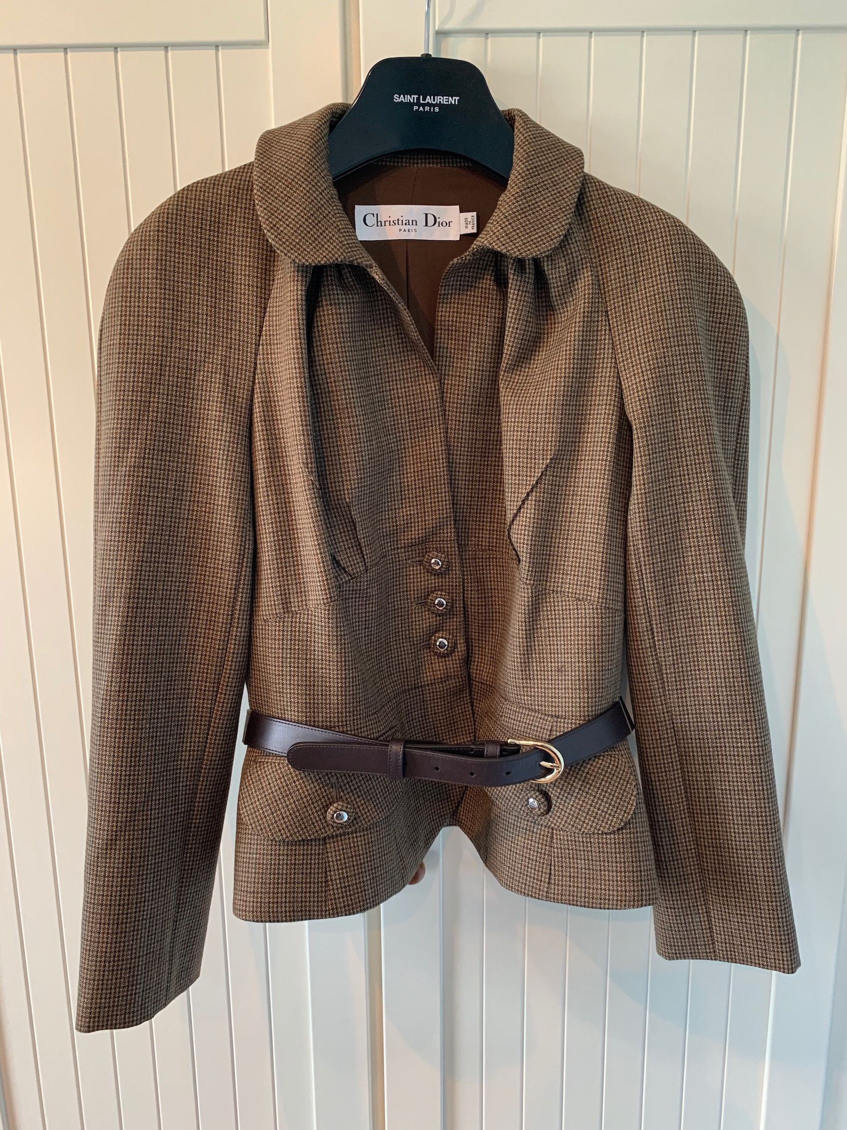Dior FW'16 Suit Belted in Houndstooth Tweed Size 36R - 2 Thumbnail