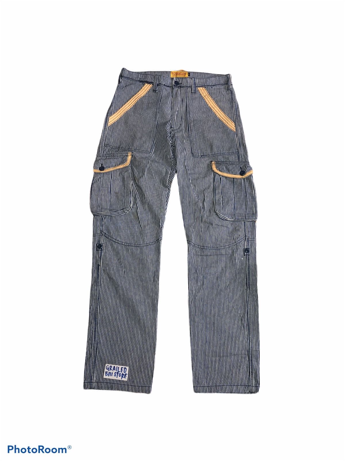 Japanese Brand RUSH HOUR HICKORY STRIPE CARGO PANT Size US 32 / EU 48 - 1 Thumbnail