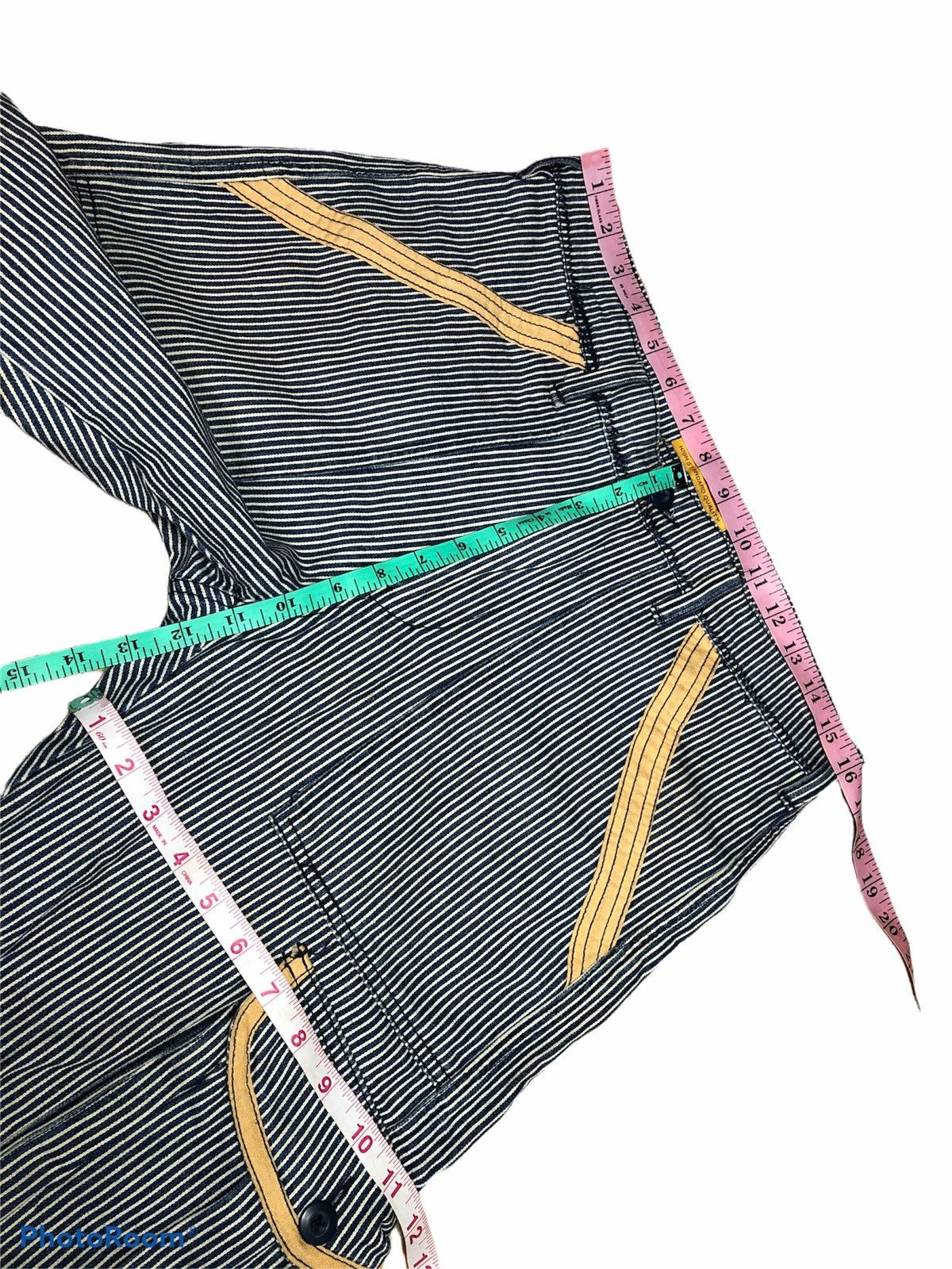 Japanese Brand RUSH HOUR HICKORY STRIPE CARGO PANT Size US 32 / EU 48 - 11 Thumbnail