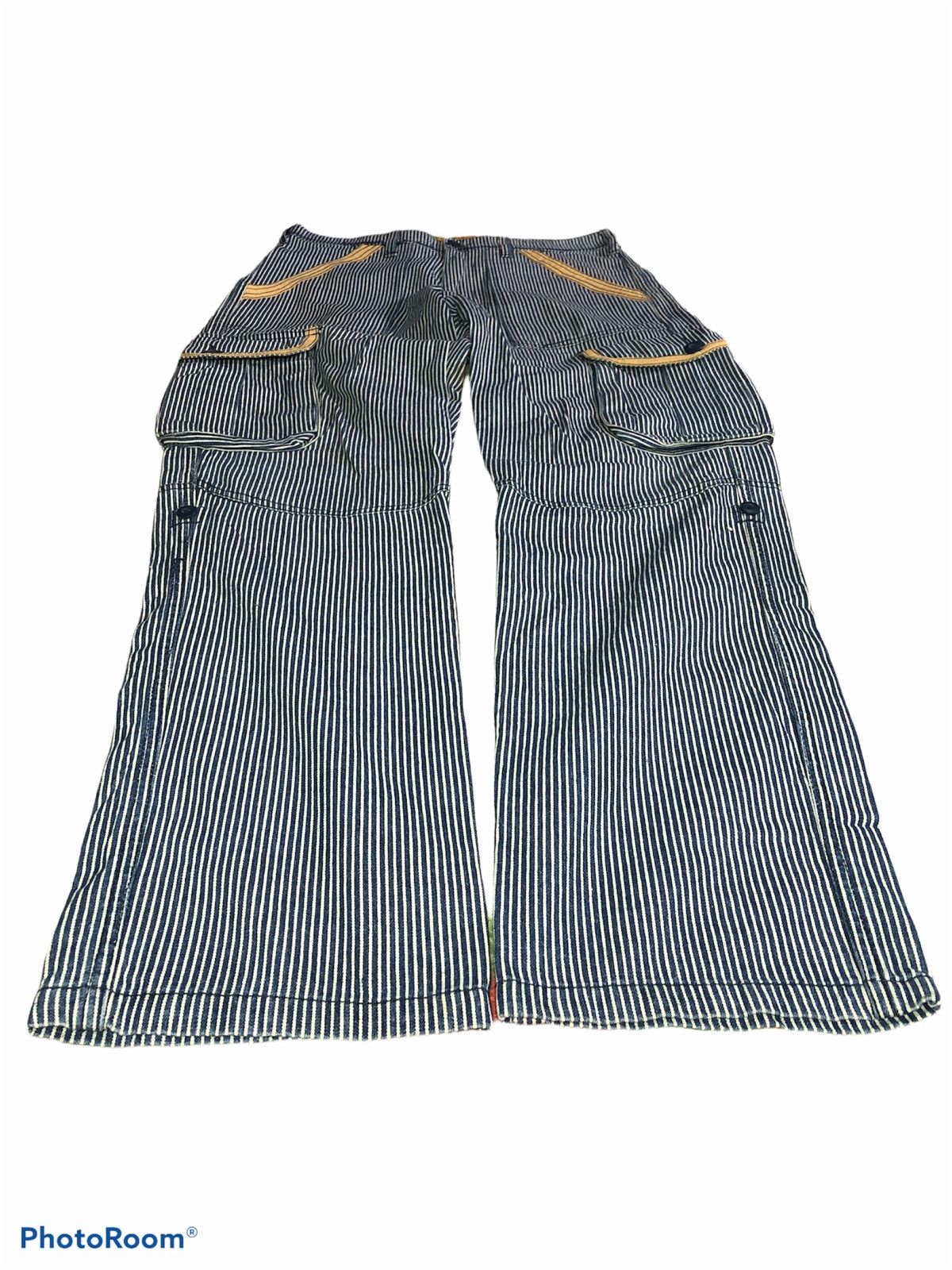 Japanese Brand RUSH HOUR HICKORY STRIPE CARGO PANT Size US 32 / EU 48 - 2 Thumbnail