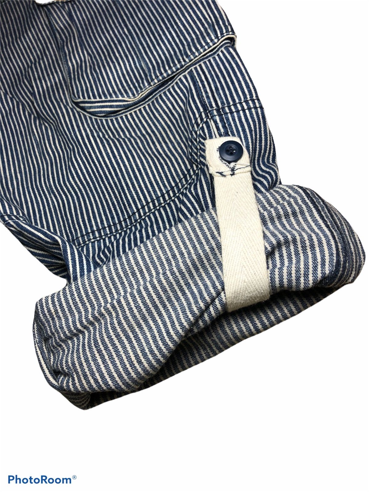 Japanese Brand RUSH HOUR HICKORY STRIPE CARGO PANT Size US 32 / EU 48 - 8 Thumbnail