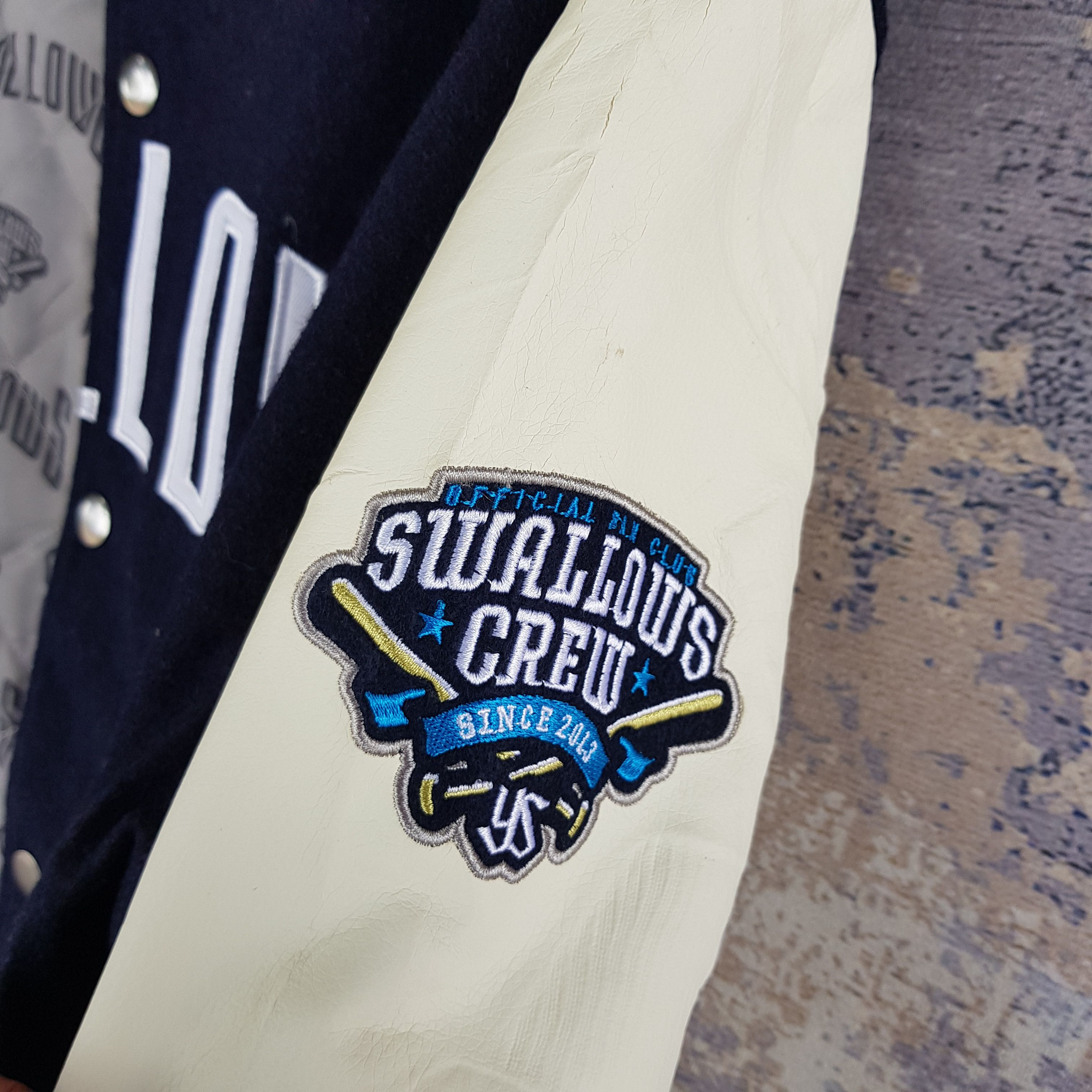 Majestic × Vintage Vintage Majestic Varsity Jacket Swallow Crew Wool Jacket Size US L / EU 52-54 / 3 - 6 Thumbnail