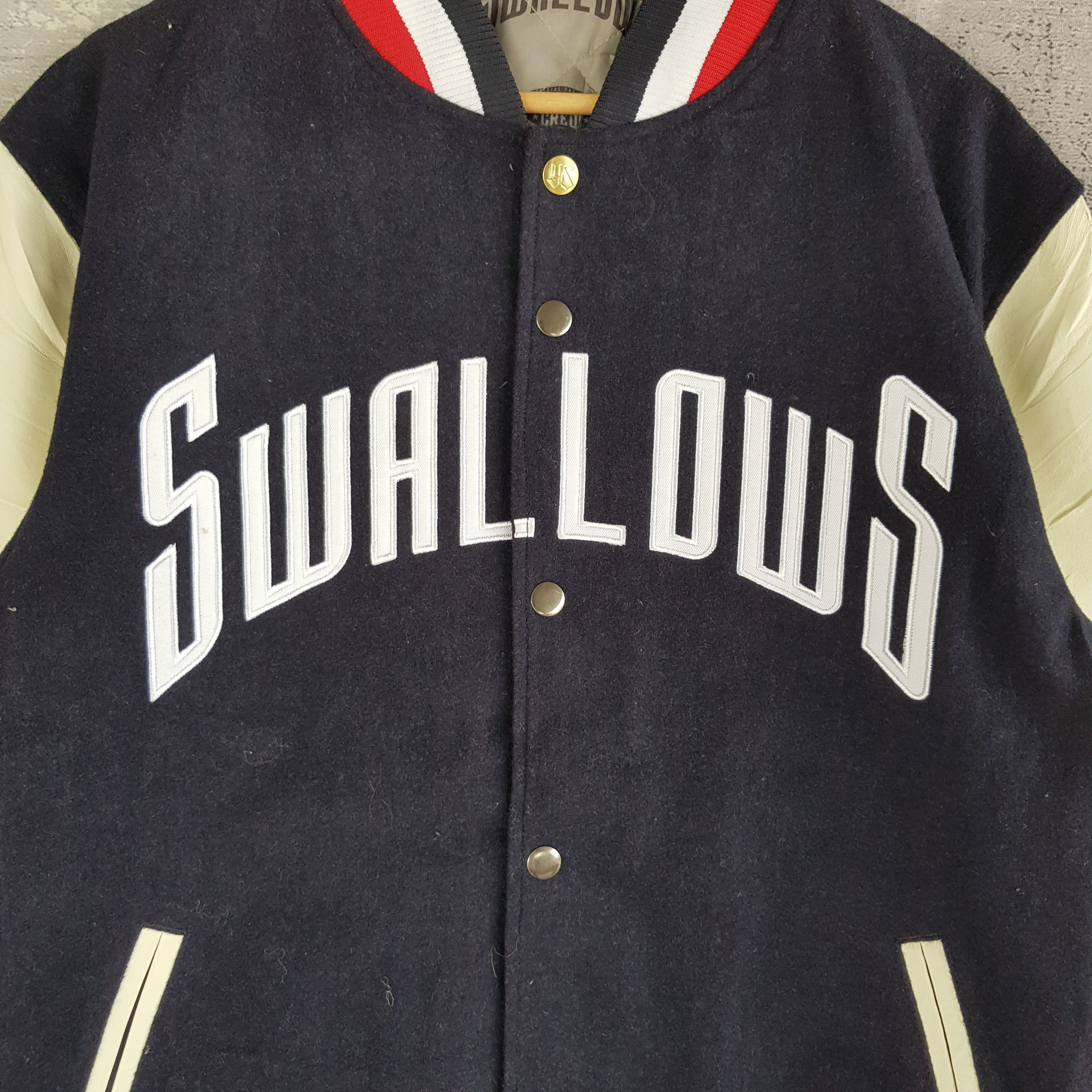Majestic × Vintage Vintage Majestic Varsity Jacket Swallow Crew Wool Jacket Size US L / EU 52-54 / 3 - 4 Thumbnail