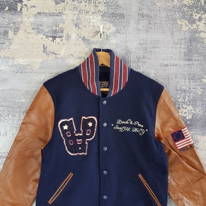 Vintage BAP Varsity Jacket Leather Jacket Letterman Wool Jacket | Grailed