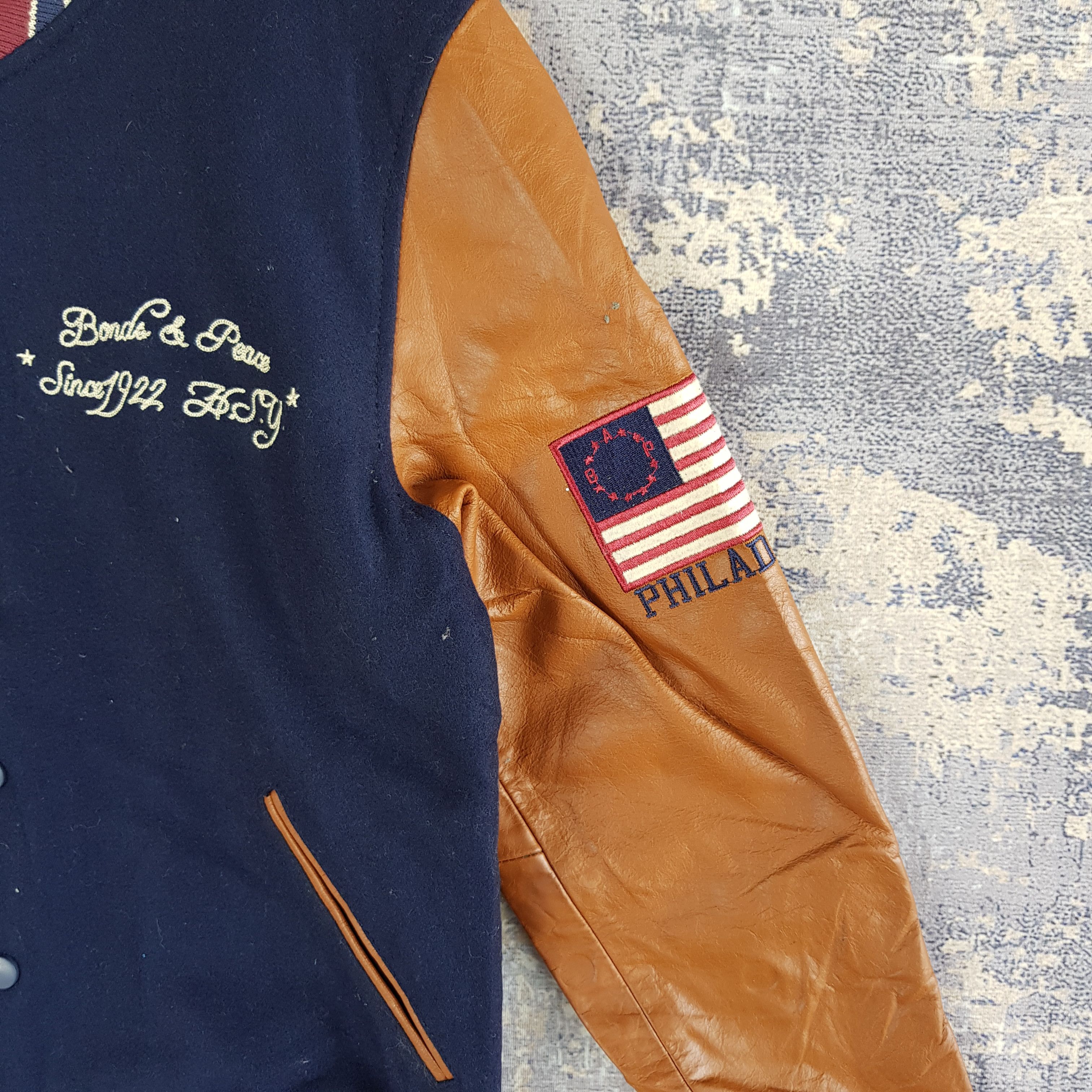Japanese Brand × Vintage BAP Varsity Jacket Leather Jacket Letterman Wool Jackets Size US S / EU 44-46 / 1 - 5 Thumbnail