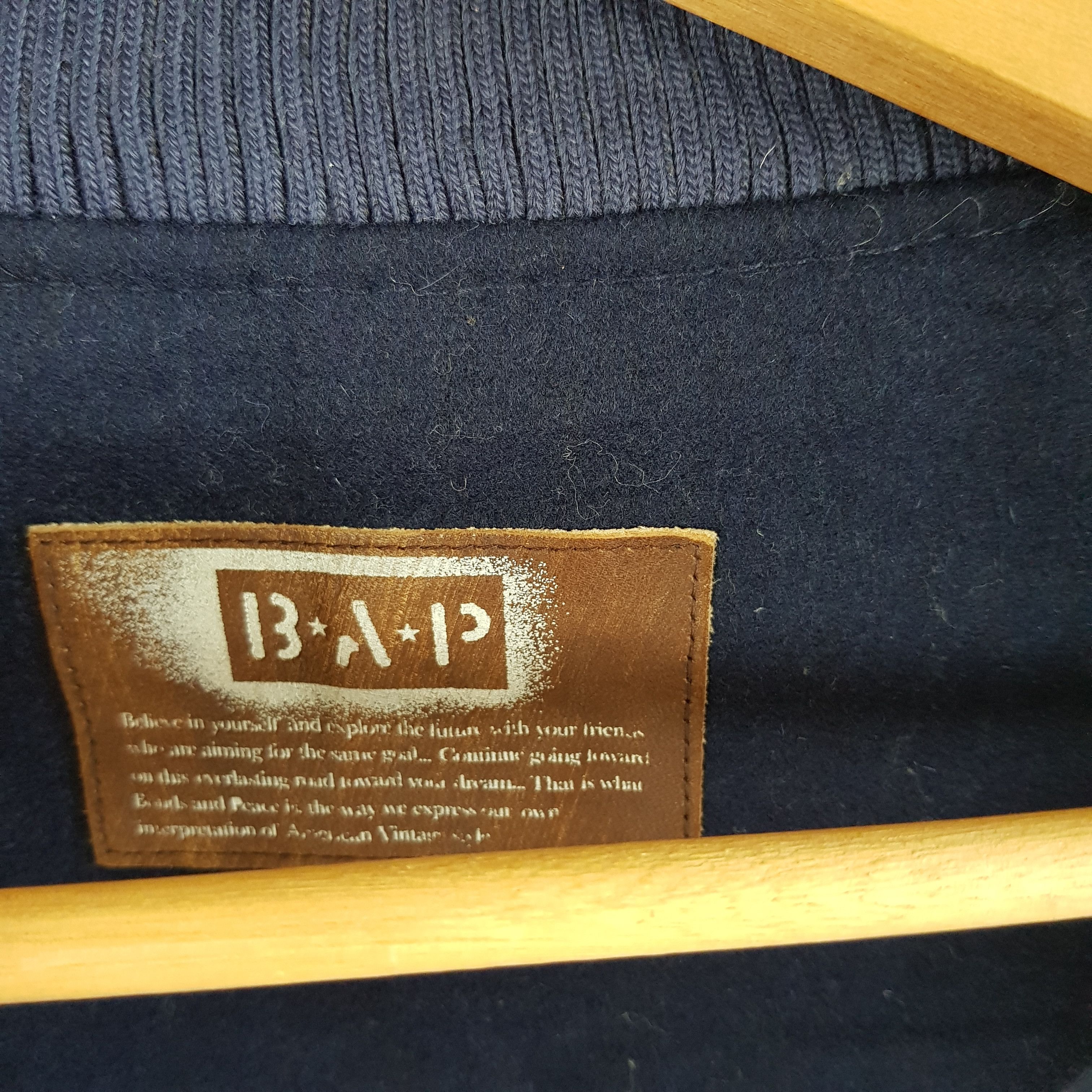 Japanese Brand × Vintage BAP Varsity Jacket Leather Jacket Letterman Wool Jackets Size US S / EU 44-46 / 1 - 7 Thumbnail