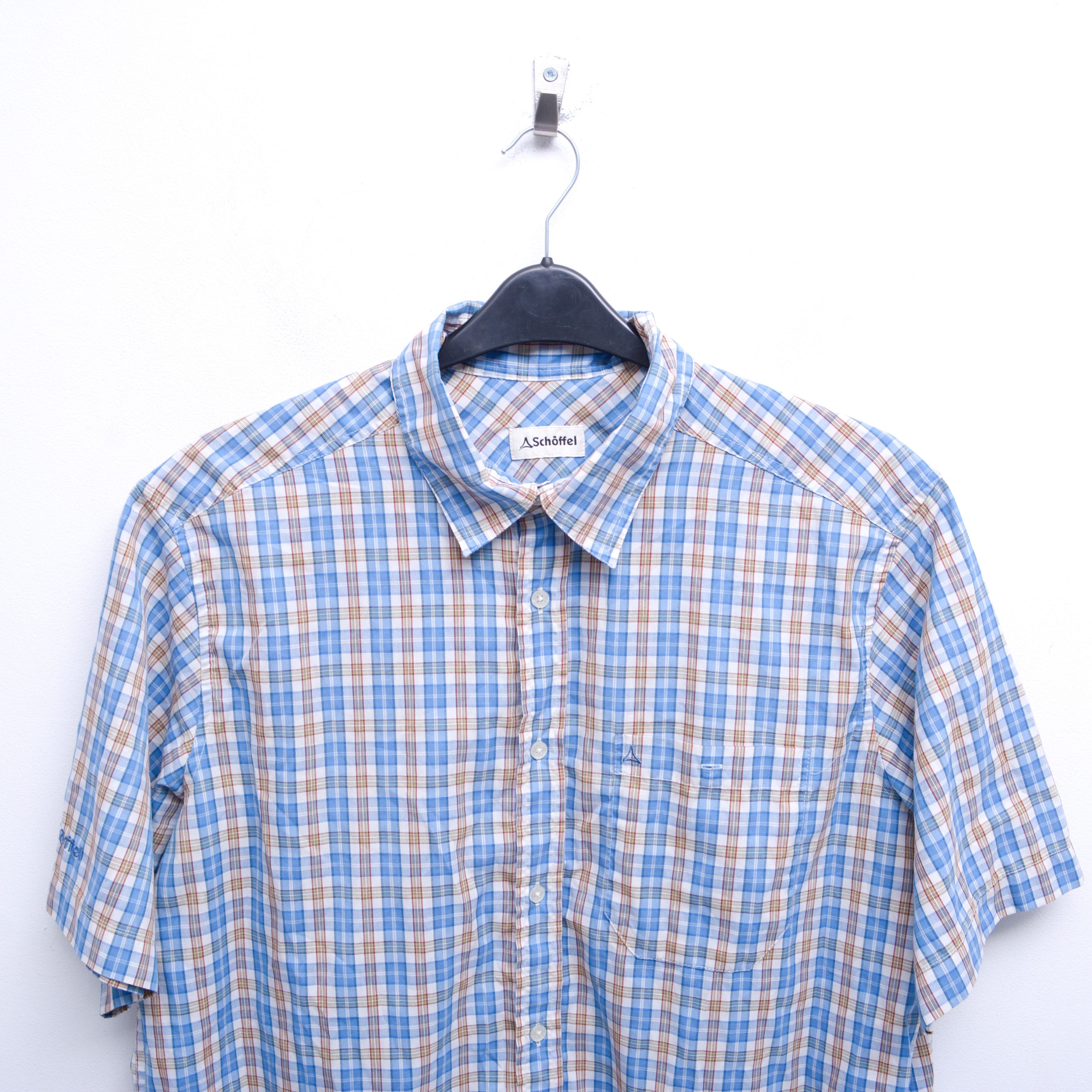 Other SCHOFFEL Casual Check Tartan Short Sleeve Button Up Top Size US XL / EU 56 / 4 - 2 Thumbnail