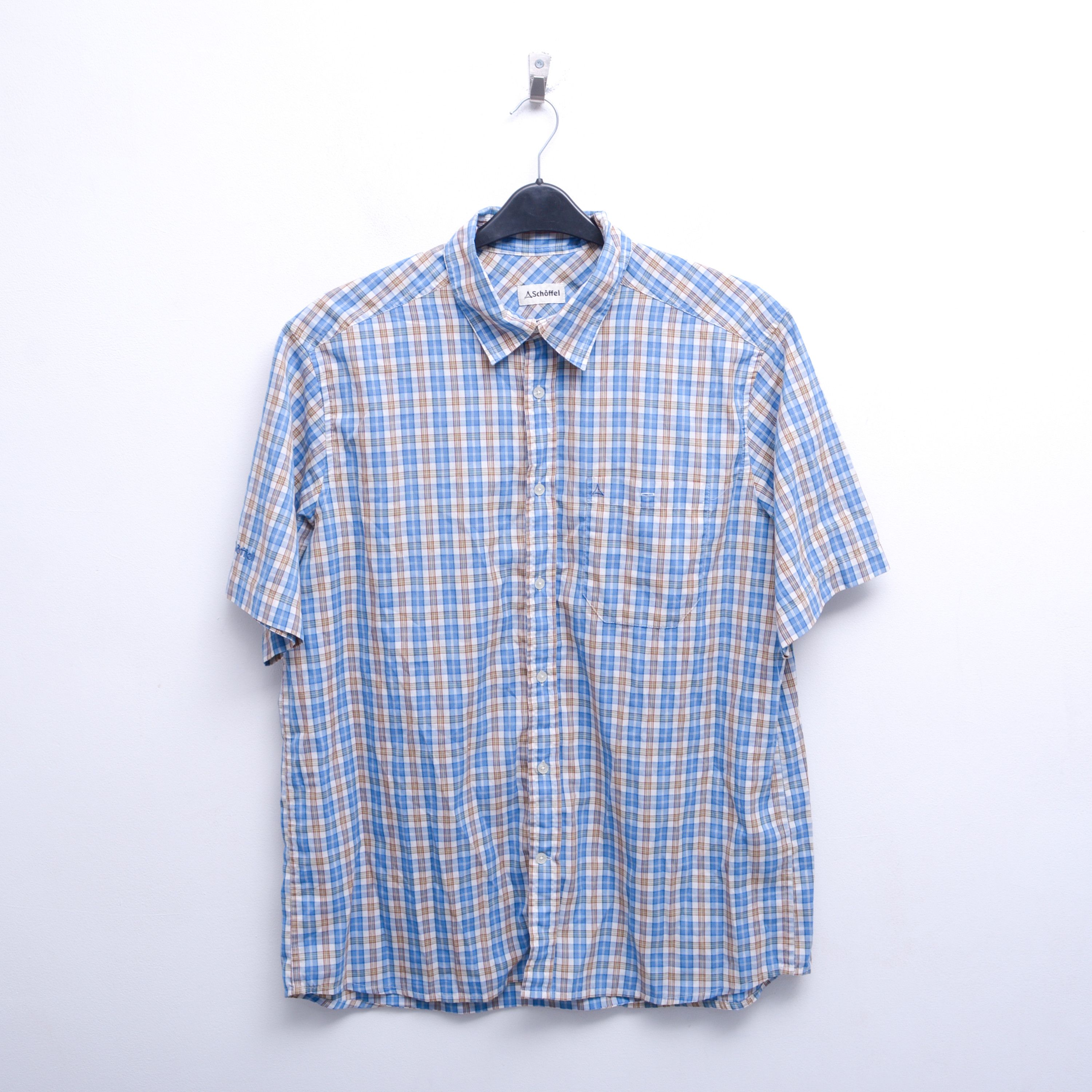 Other SCHOFFEL Casual Check Tartan Short Sleeve Button Up Top Size US XL / EU 56 / 4 - 1 Thumbnail