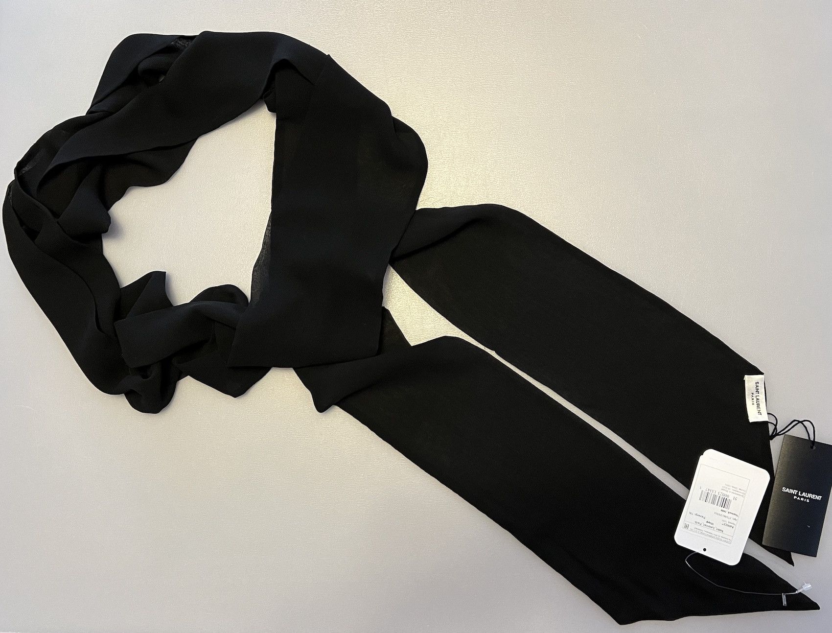 Saint Laurent Paris FW'19 Scarf Silk Extra Long Size ONE SIZE - 2 Thumbnail