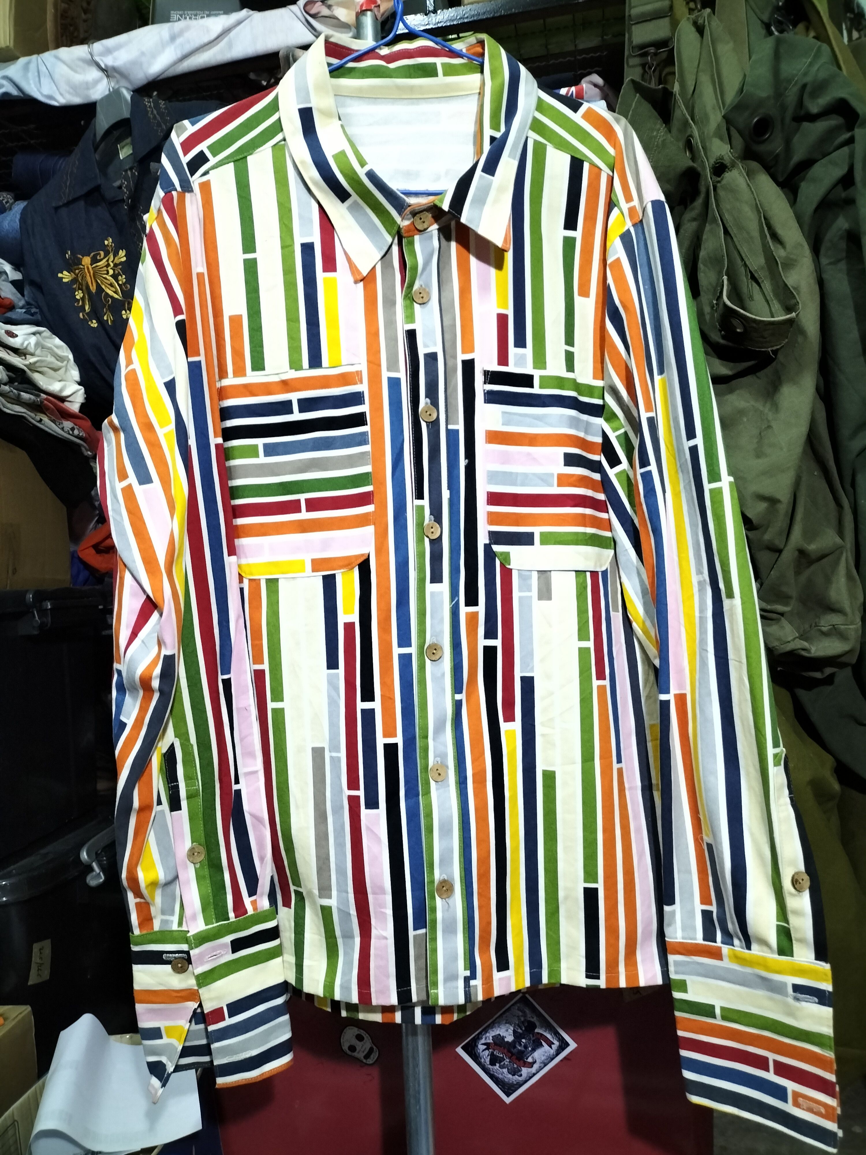 Vintage 80s Duck Canvas Shirt Colourful fashion arts street Size US XL / EU 56 / 4 - 1 Thumbnail