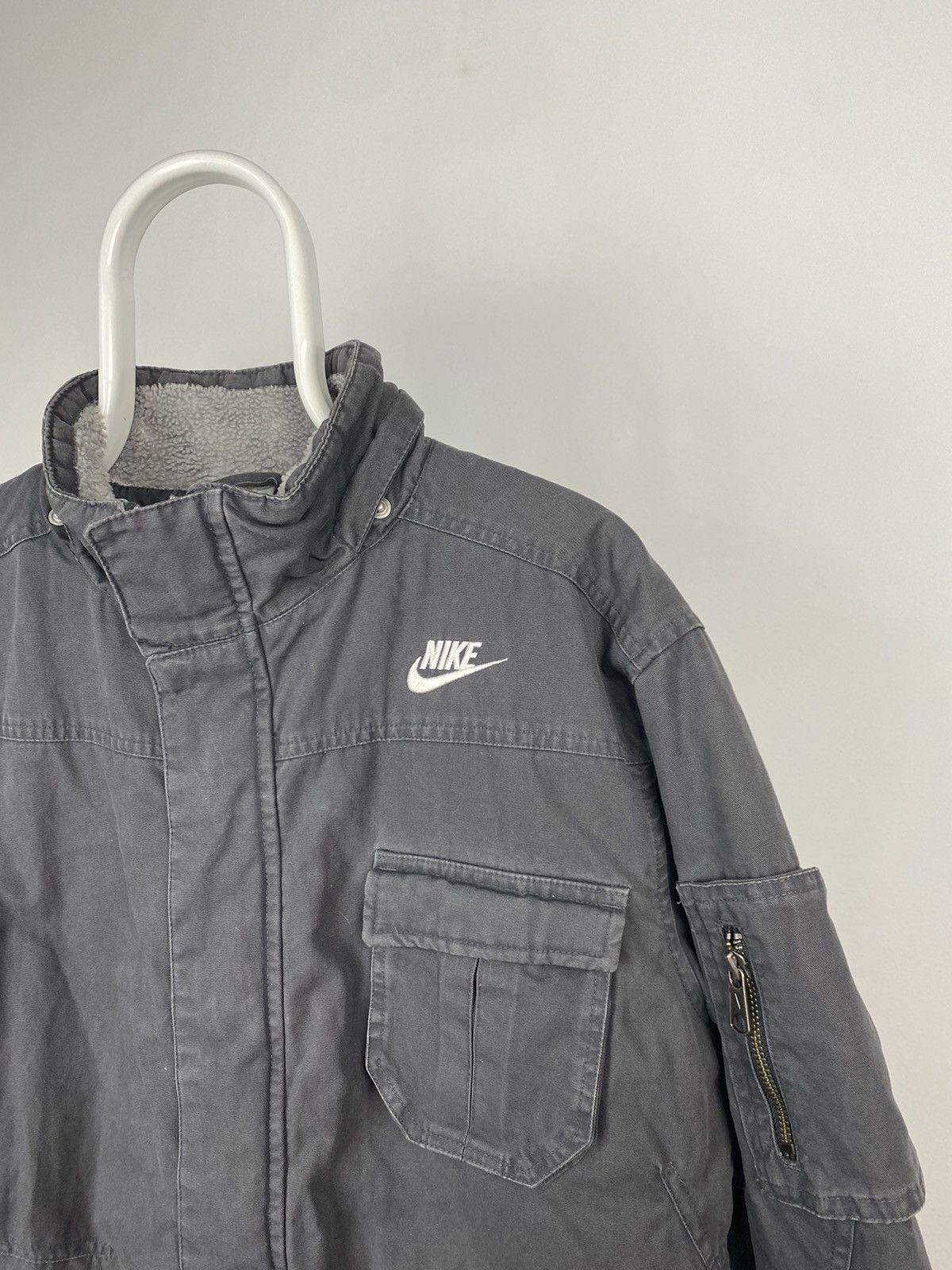 Nike × Vintage Nike vintage grey cargo jacket multi pocket 2000s Size US S / EU 44-46 / 1 - 2 Thumbnail