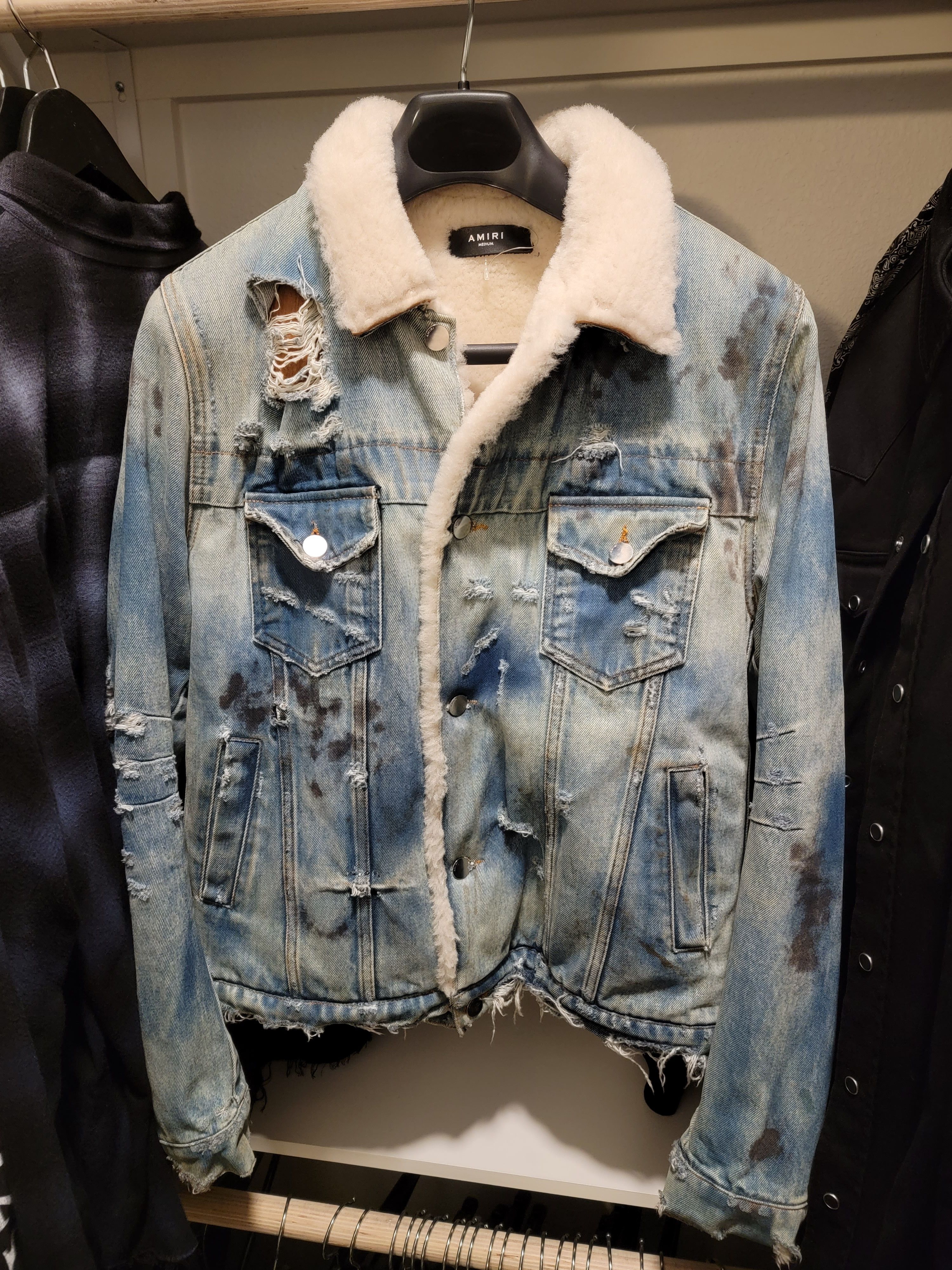 Killmonger denim shearling on sale jacket