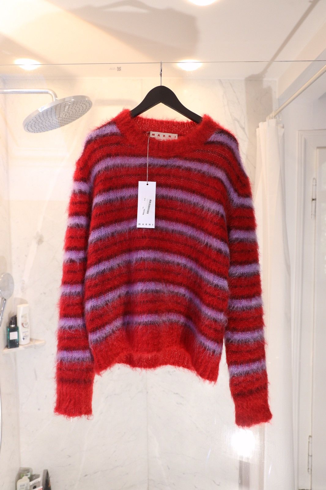 Marni AW21 Marni Mohair Fuzzy Mohair Sweater Red&Purple Colorway Size US S / EU 44-46 / 1 - 1 Thumbnail