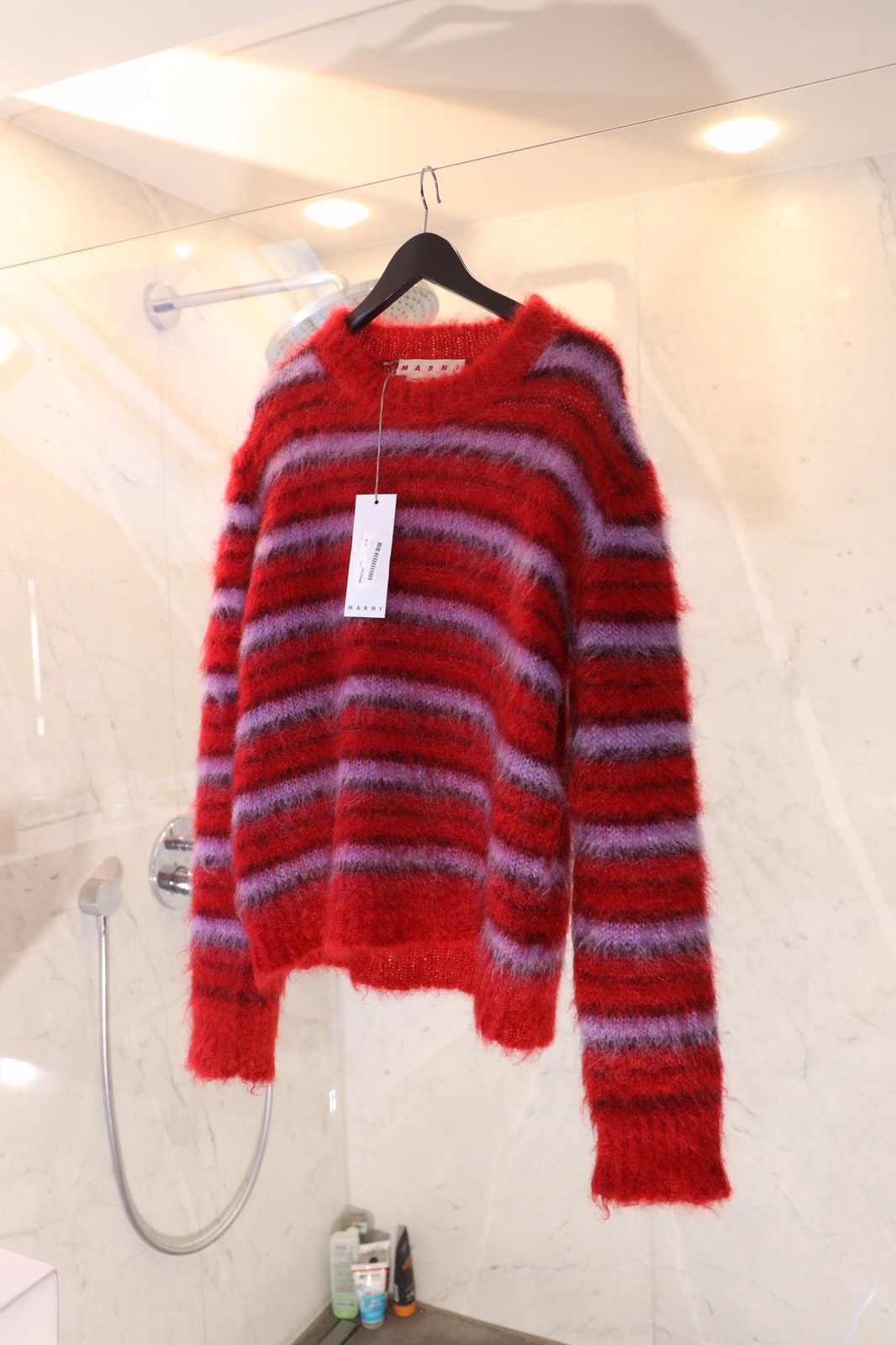 Marni AW21 Marni Mohair Fuzzy Mohair Sweater Red&Purple Colorway Size US S / EU 44-46 / 1 - 2 Thumbnail