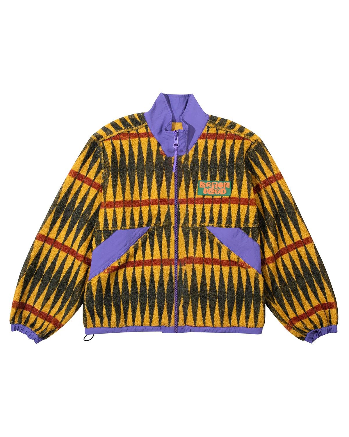 Braindead Mustard Configuration Zip Sherpa Jacket XXL