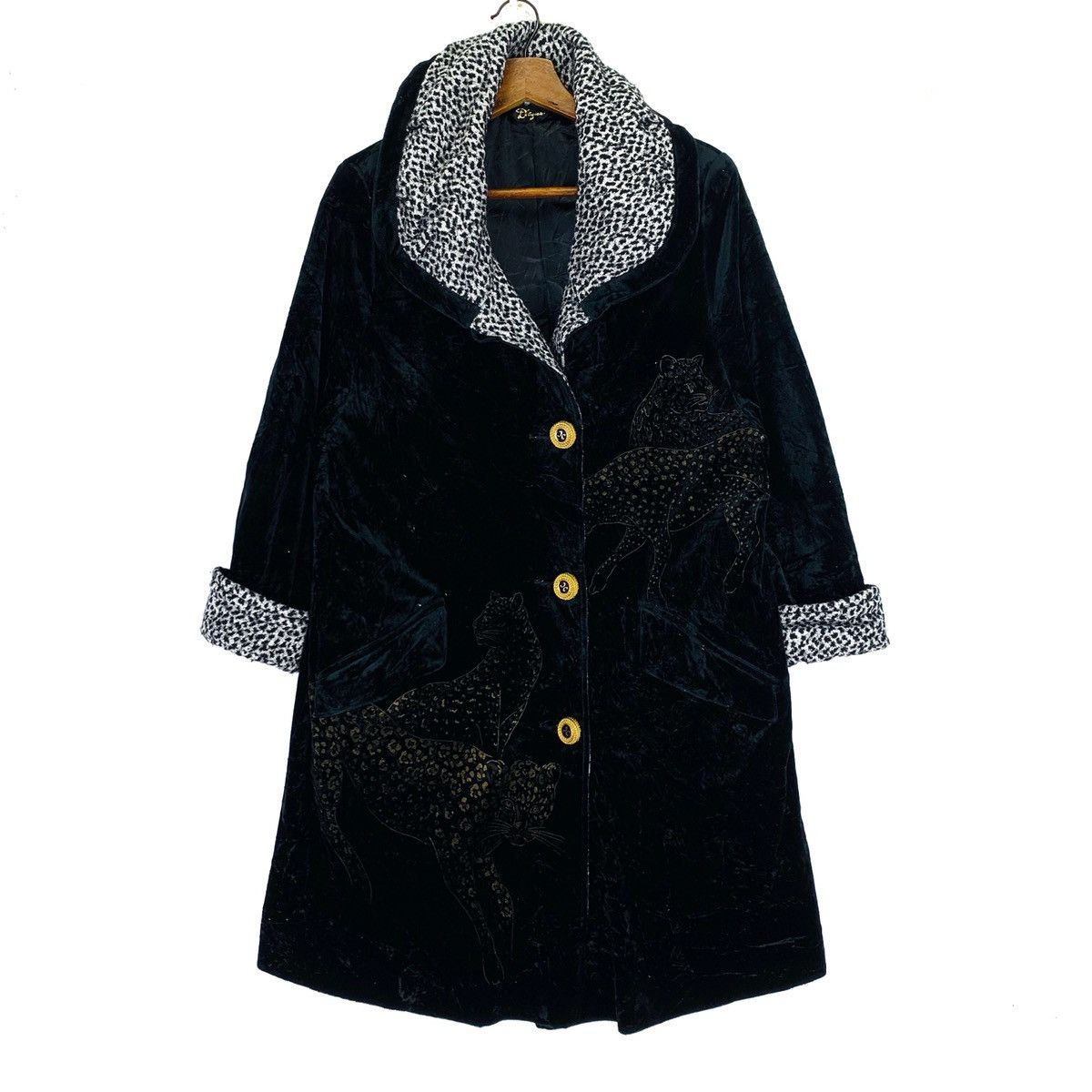 Other Vintage Leopard Art Trench Coat Jacket Size L / US 10 / IT 46 - 2 Thumbnail
