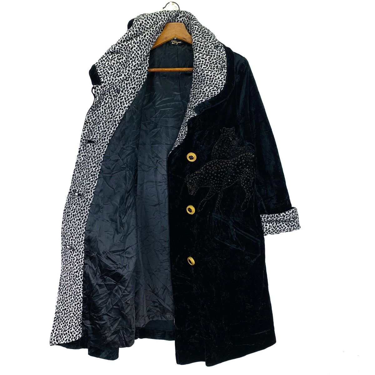 Other Vintage Leopard Art Trench Coat Jacket Size L / US 10 / IT 46 - 4 Thumbnail