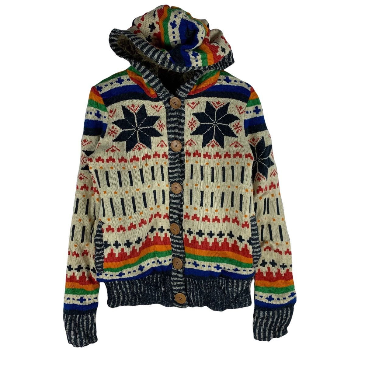 Vintage Blue Moon Blue Bandana Native Knitwear Jacket