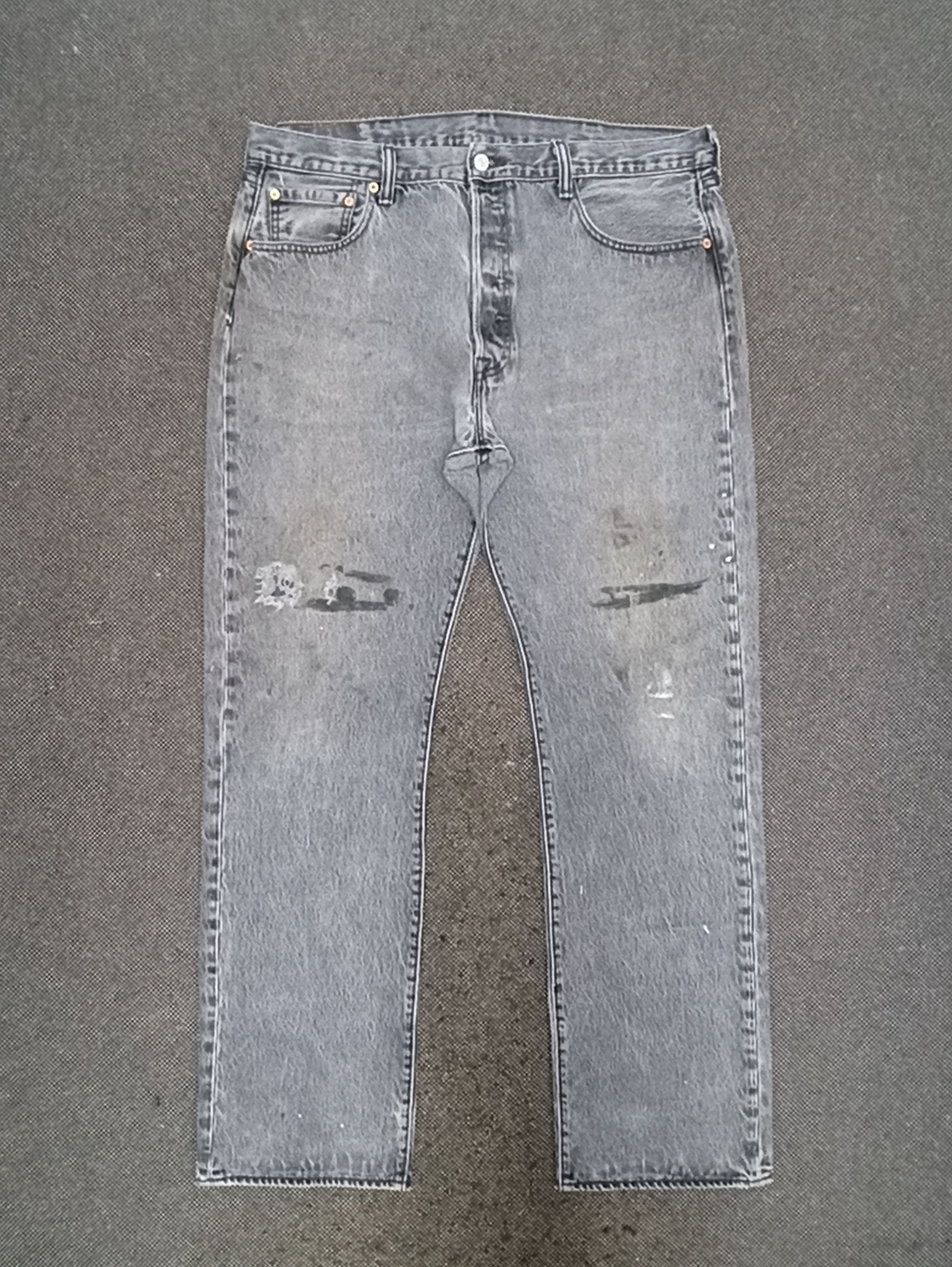 Jean × Levi's × Vintage VINTAGE LEVIS 501 DISTRESSED FADED BLACK JEANS -J287 Size US 38 / EU 54 - 1 Thumbnail
