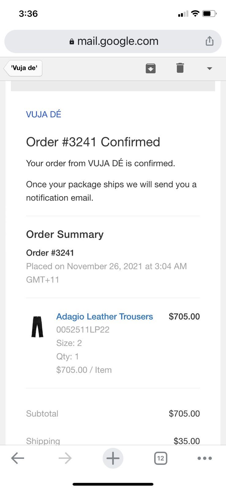 Vuja De Vuja De Adagio Leather Trousers - Size 2 Size US 32 / EU 48 - 5 Thumbnail