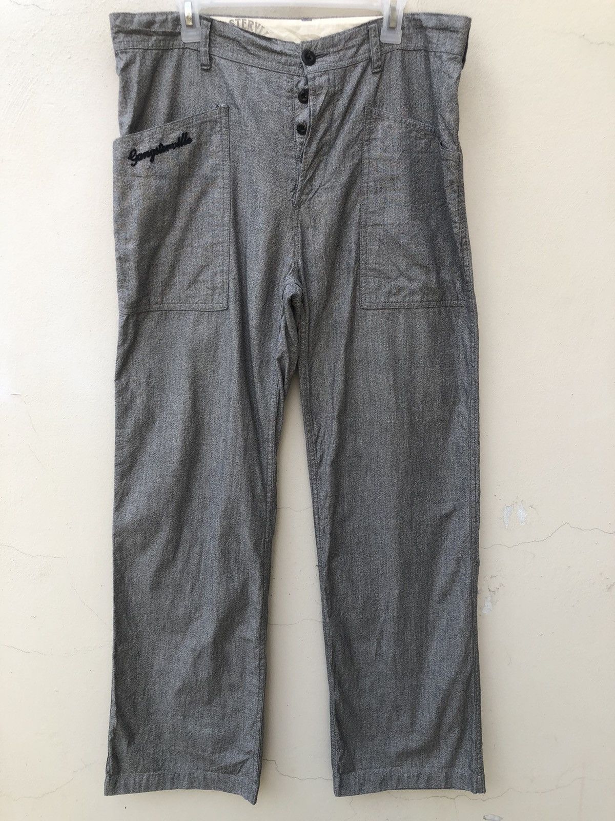 Japanese Brand Glad Hand Gangsterville Salt & Pepper Fatigue Trouser Pant Size US 36 / EU 52 - 6 Thumbnail
