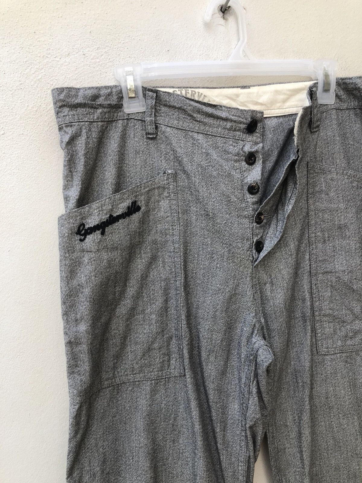 Japanese Brand Glad Hand Gangsterville Salt & Pepper Fatigue Trouser Pant Size US 36 / EU 52 - 8 Thumbnail