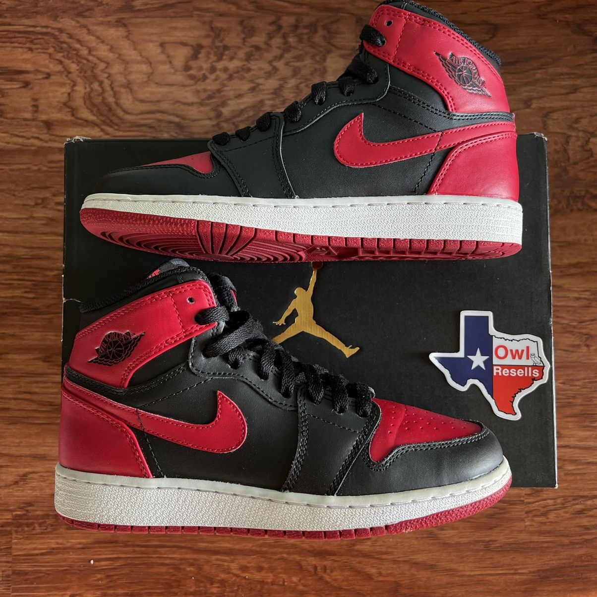 Jordan Brand Air Jordan 1 Retro High OG BG Bred 2013 Size US 5 / EU 37 - 1 Thumbnail
