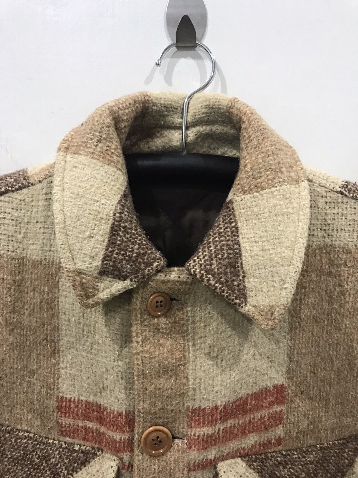 Japanese Brand Vintage Artisanal Motive Geometric Plaid Sturdy Linen Jacket Size US M / EU 48-50 / 2 - 4 Thumbnail
