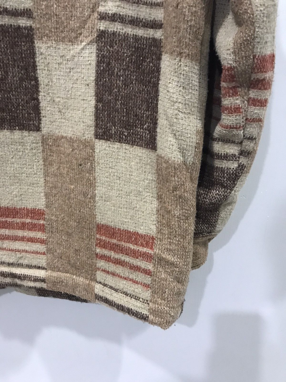 Japanese Brand Vintage Artisanal Motive Geometric Plaid Sturdy Linen Jacket Size US M / EU 48-50 / 2 - 12 Thumbnail