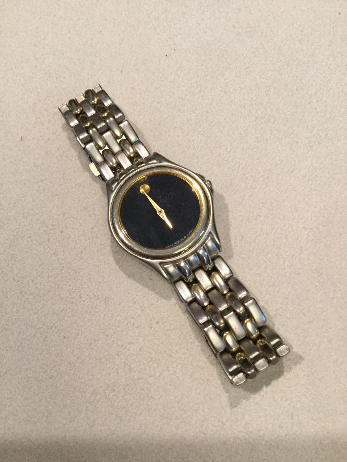 Movado MOVADO VINTAGE STAINLESS SILVER BLACK UNISEX WATCH