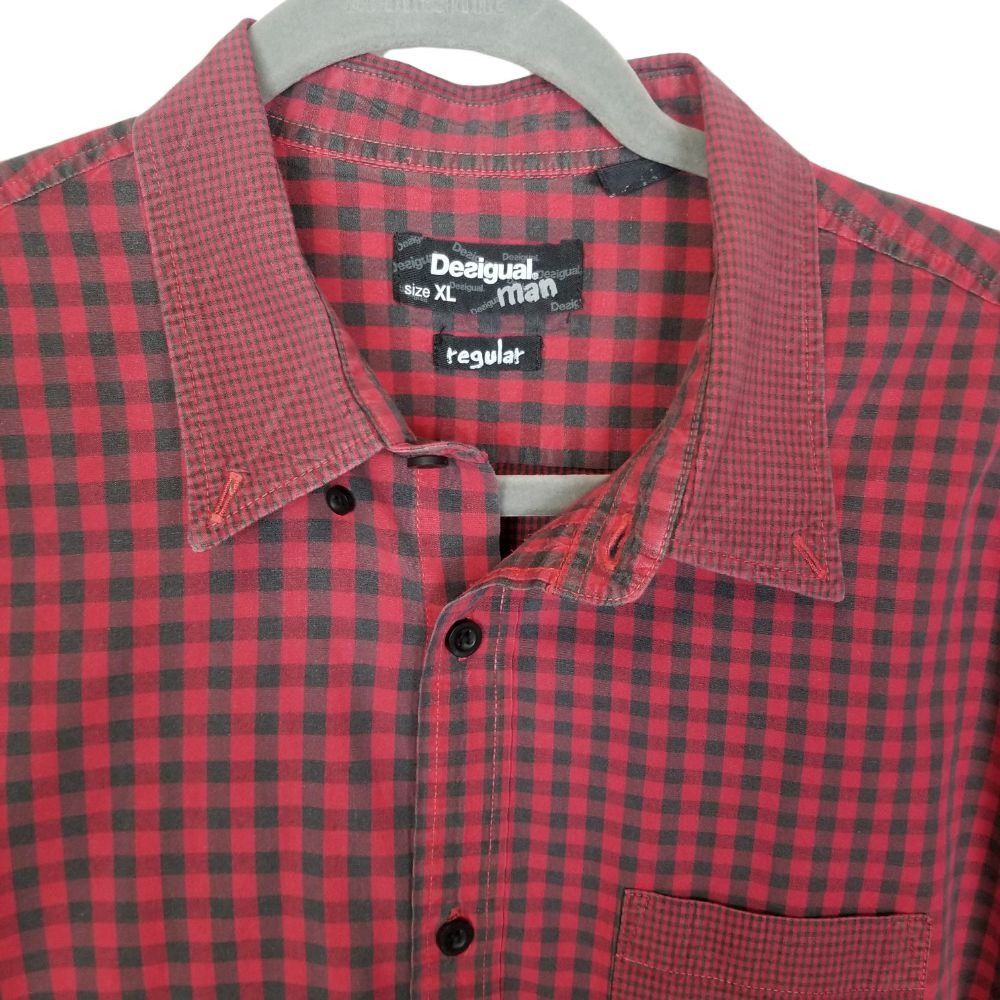 Desigual Desigual Mens XL Checkered Button Down Long Sleeve Shirt Size US XL / EU 56 / 4 - 2 Preview