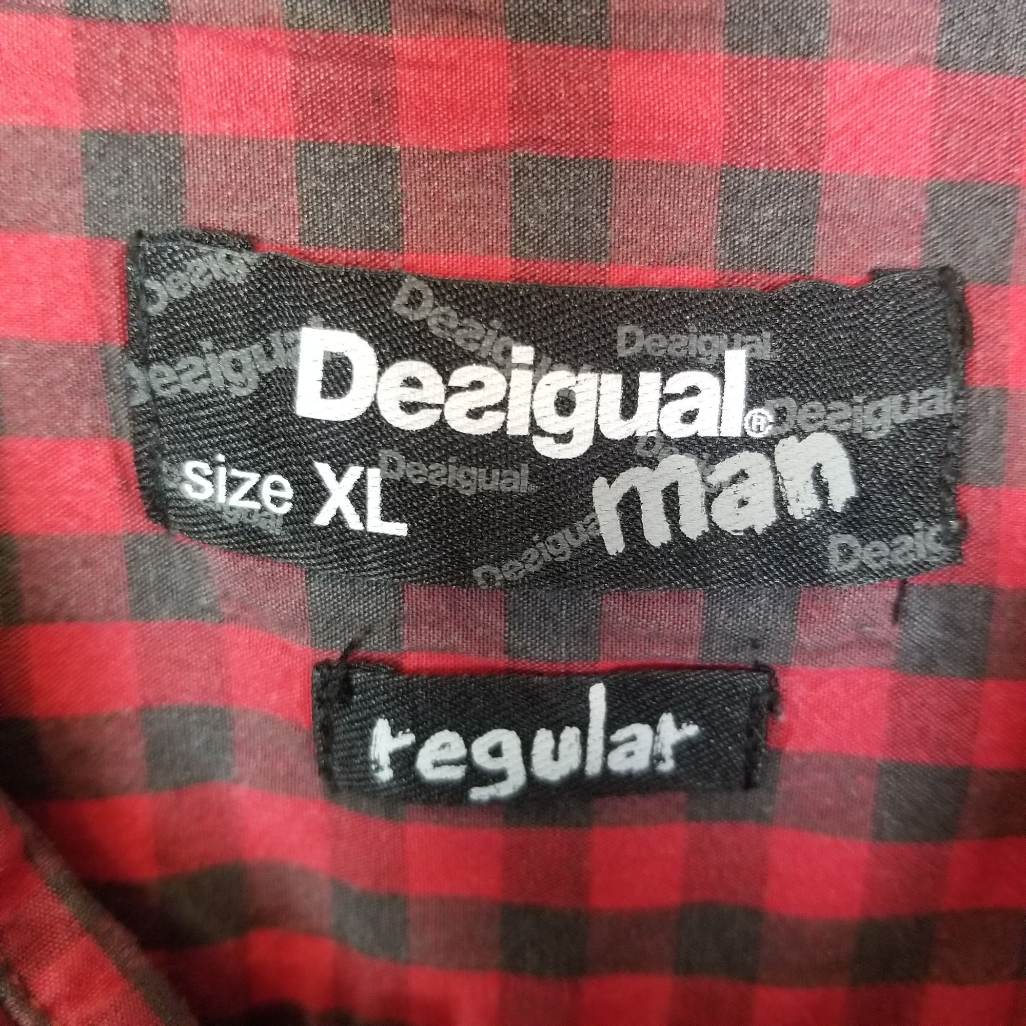 Desigual Desigual Mens XL Checkered Button Down Long Sleeve Shirt Size US XL / EU 56 / 4 - 6 Thumbnail