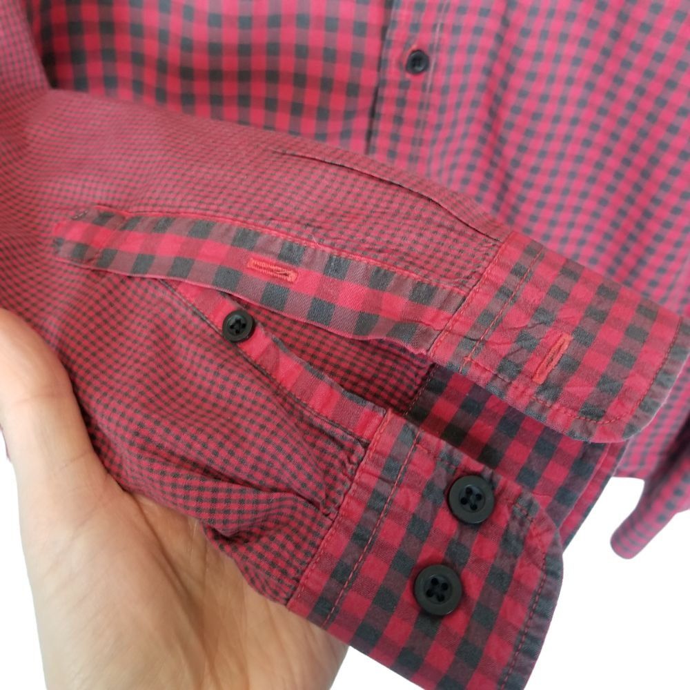 Desigual Desigual Mens XL Checkered Button Down Long Sleeve Shirt Size US XL / EU 56 / 4 - 4 Thumbnail