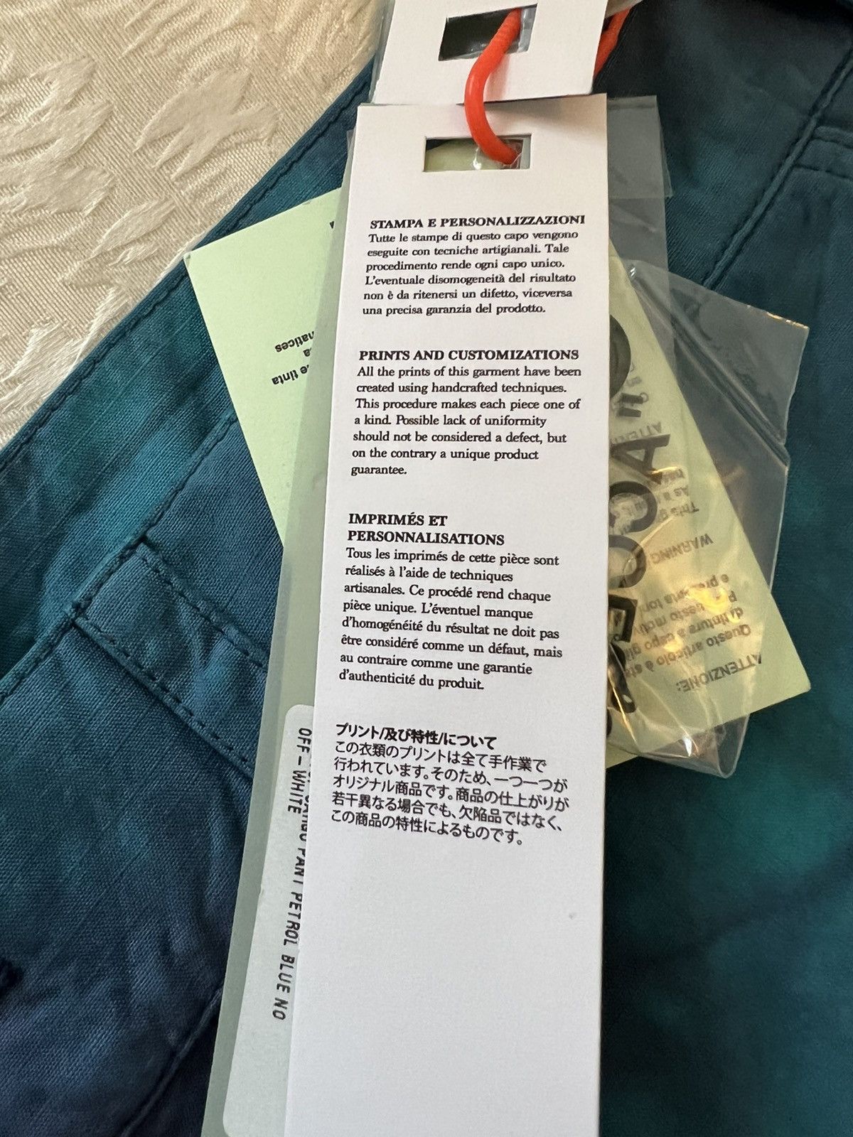 Off-White c/o VIRGIL ABLOH Ripstop Cargo Pant Petrol Blue Size US 34 / EU 50 - 15 Thumbnail