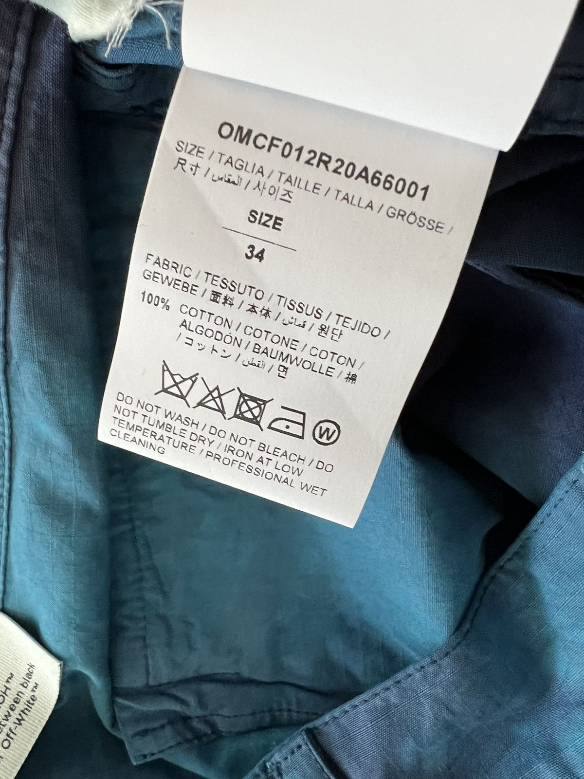 Off-White c/o VIRGIL ABLOH Ripstop Cargo Pant Petrol Blue Size US 34 / EU 50 - 19 Thumbnail