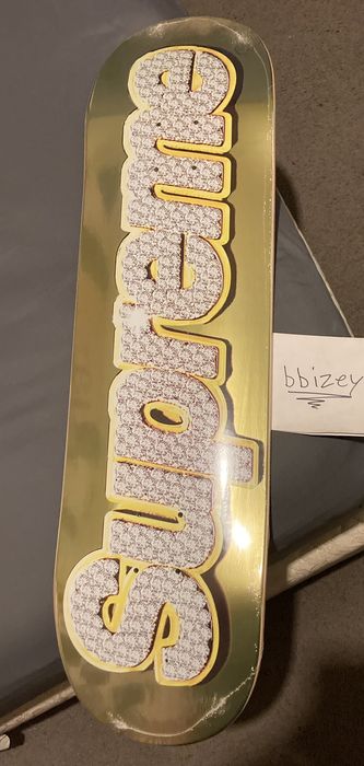 Supreme - Bling Box Logo Skateboard Deck (Gold) – eluXive