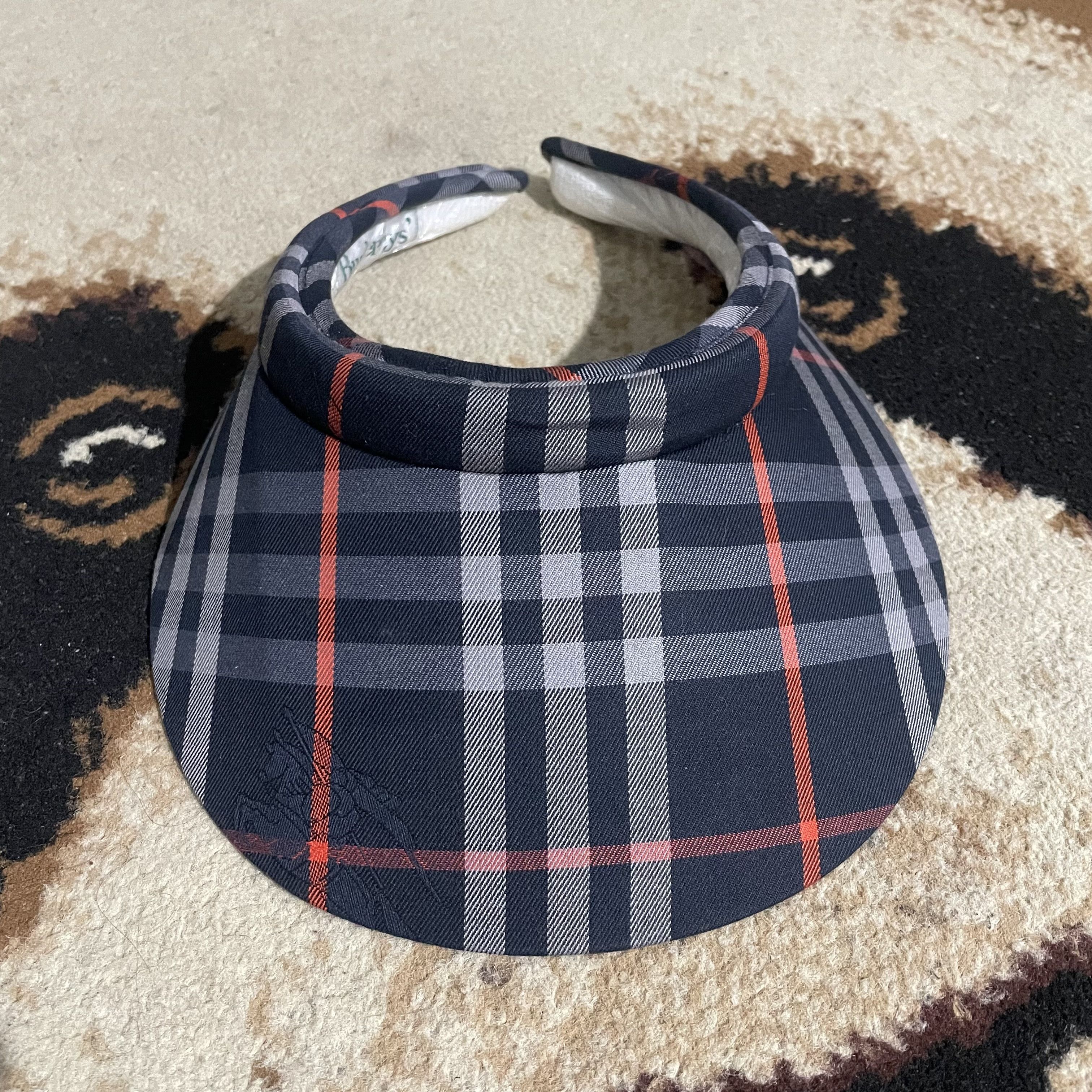 Burberry Golf Vintage Light Blue Plaid Visor Burberry Burberry Sun Visor x Golf x OldMoney | Grailed main image 3