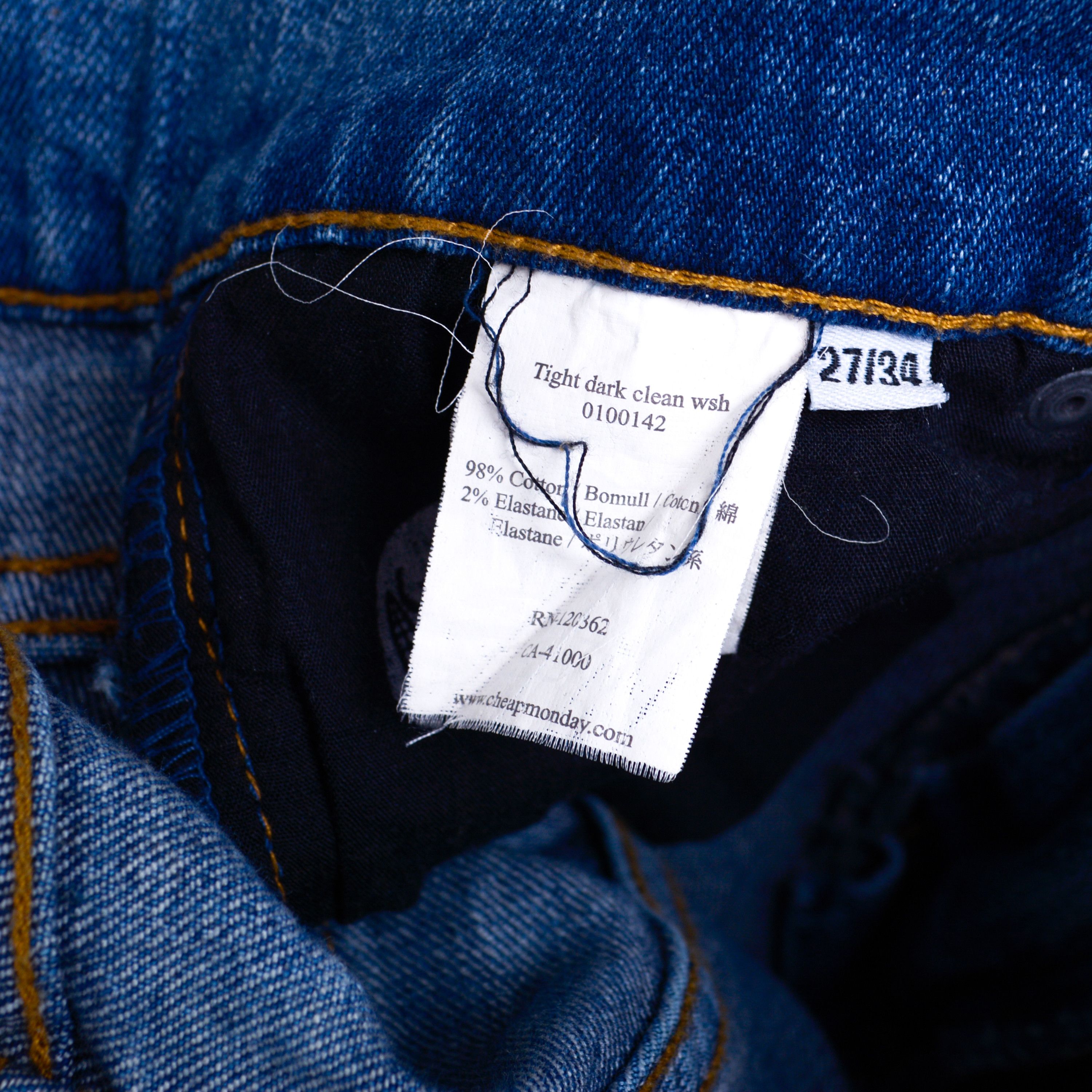 Cheap Monday 'Tight Dark Wash' Jeans Denim Pants Trousers Skinny Zip Size US 27 - 5 Thumbnail