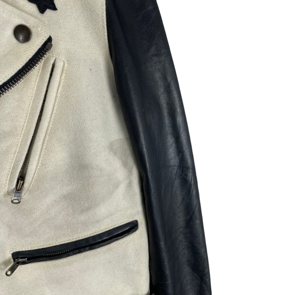 Other 🔥RICO BIKERS WOOL SLEEVE LEATHER JACKET Size US M / EU 48-50 / 2 - 4 Thumbnail