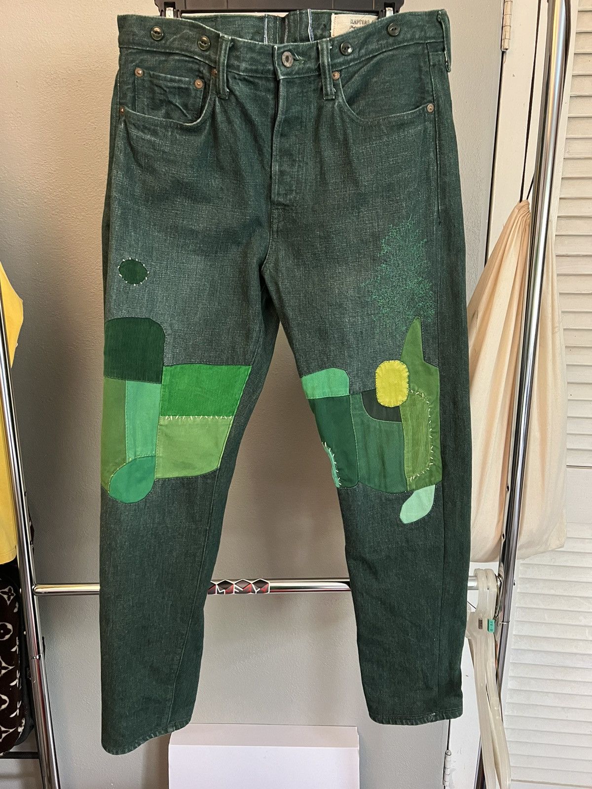 No. 4 Dye 5P Monkey Cisco Patchwork Jeans
