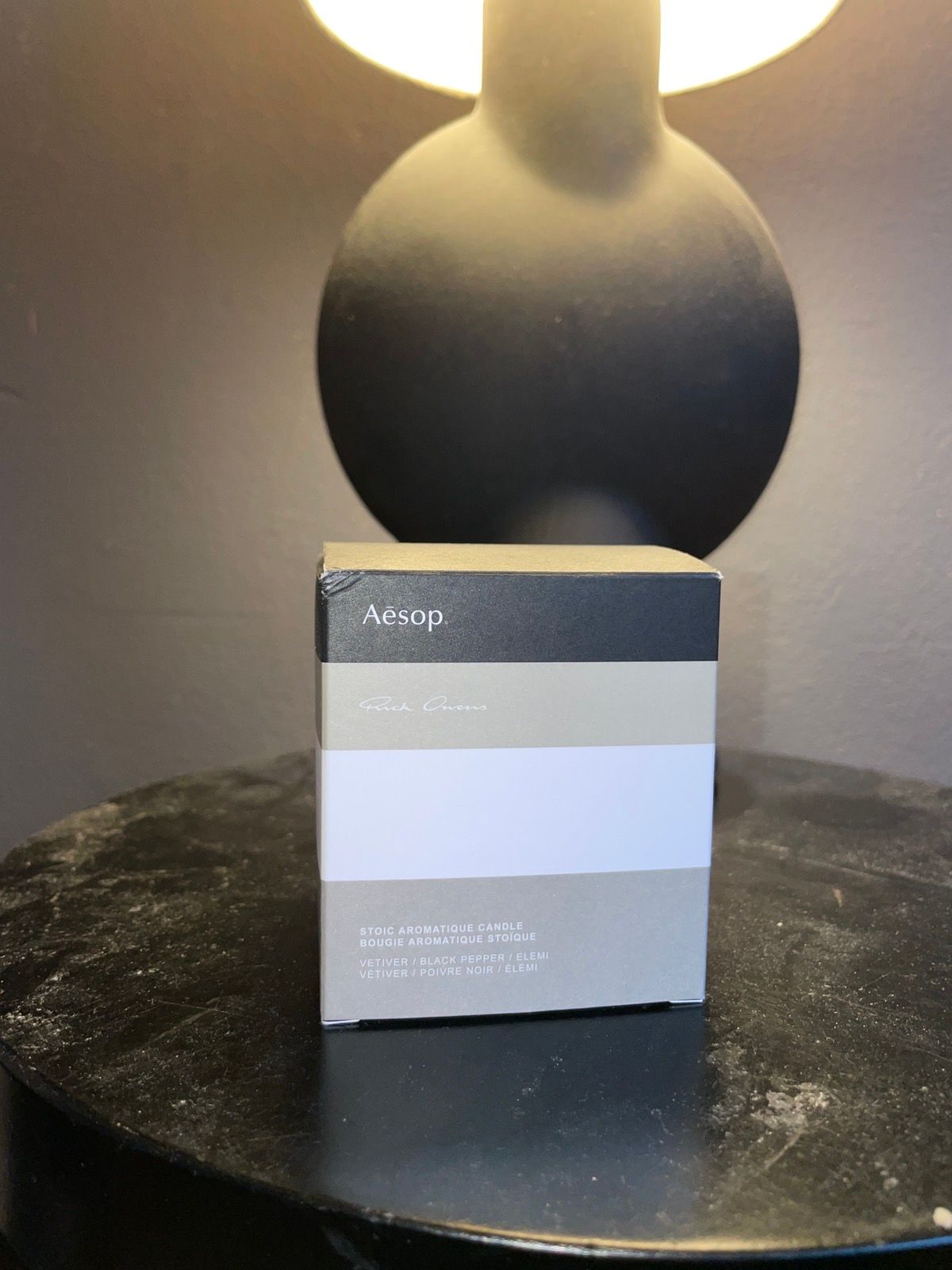 Pre-owned Aesop X Rick Owens Aesop Stoic Candle 65g In White