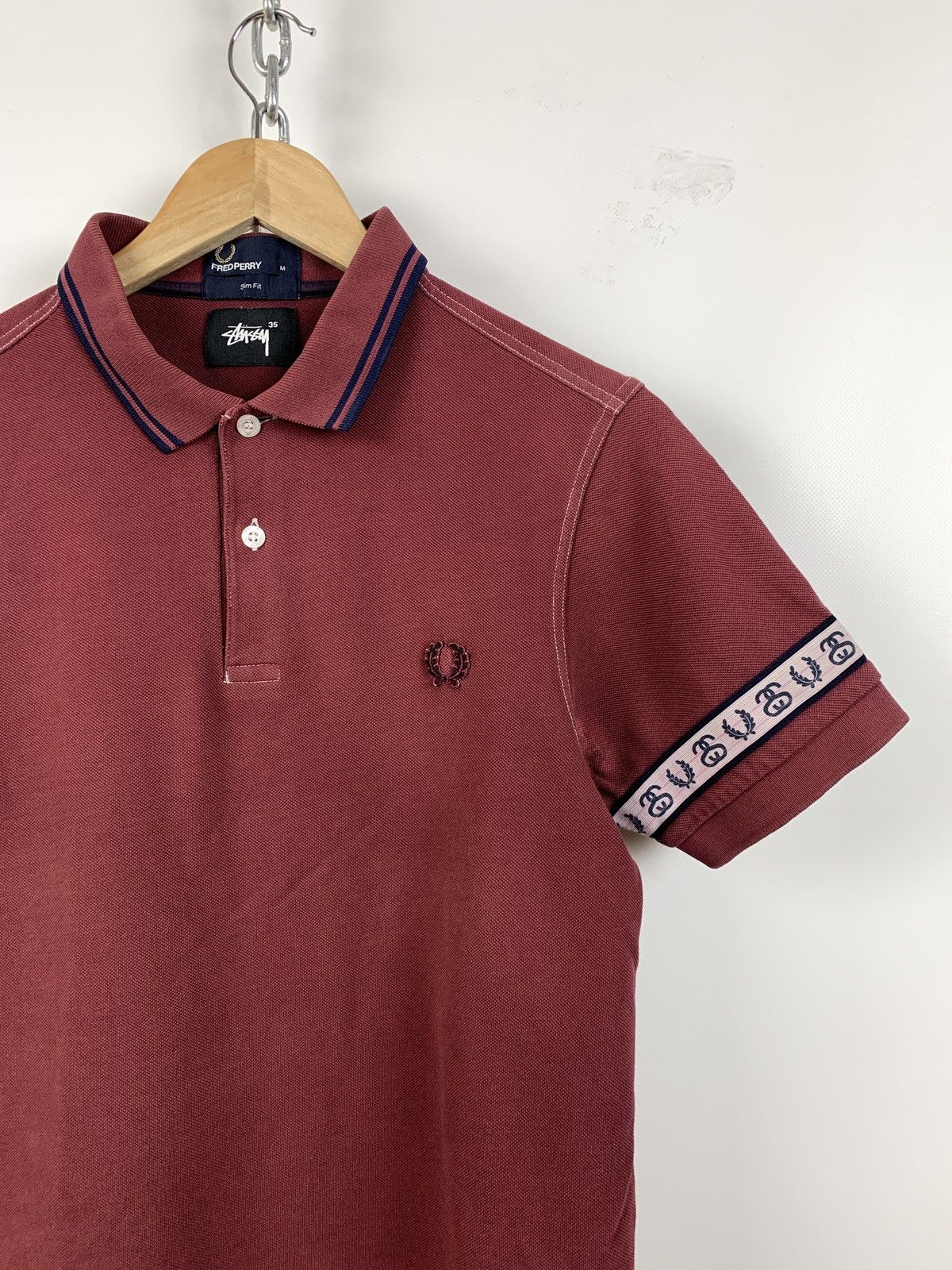Fred Perry Vintage Fred Perry x Stussy Burgundy Polo T-Shirt Size US S / EU 44-46 / 1 - 5 Thumbnail